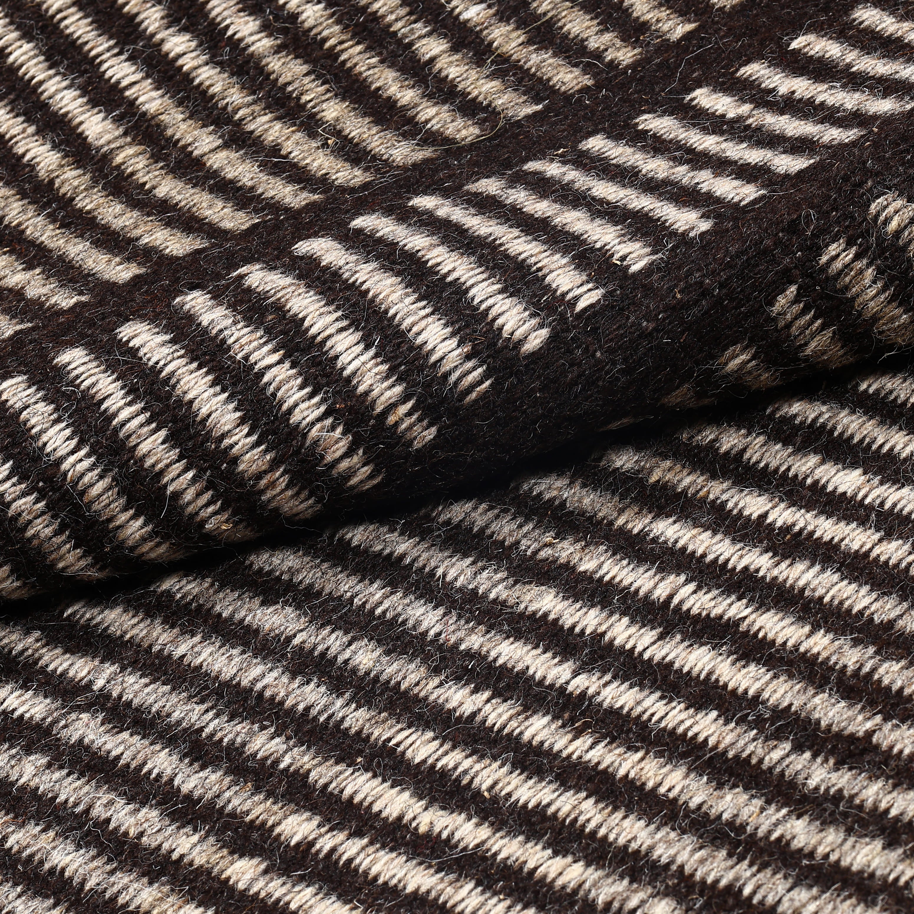 Black Handwoven Jawaja Durrie - Stripe Pattern