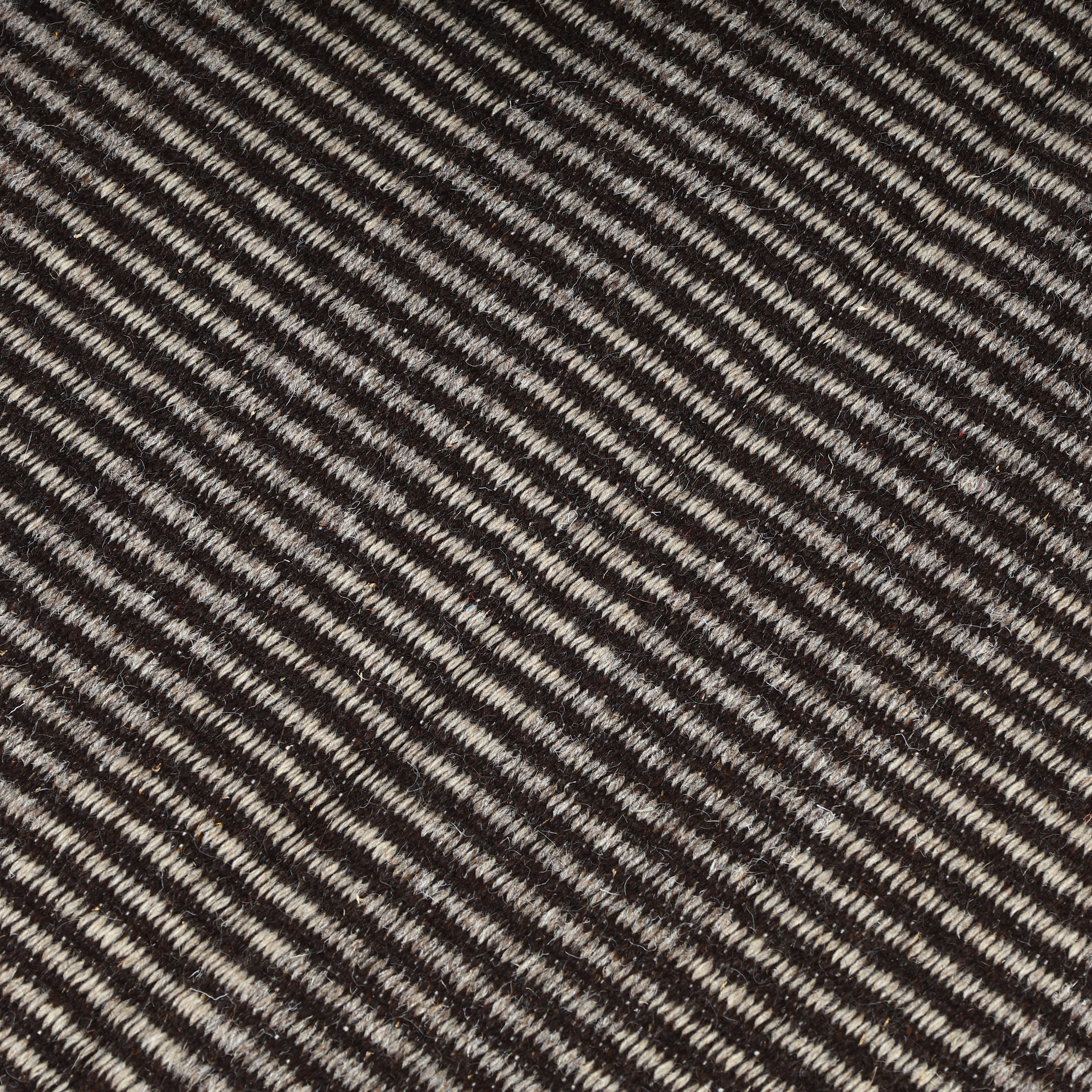 Black Handwoven Jawaja Durrie—Stripe Pattern