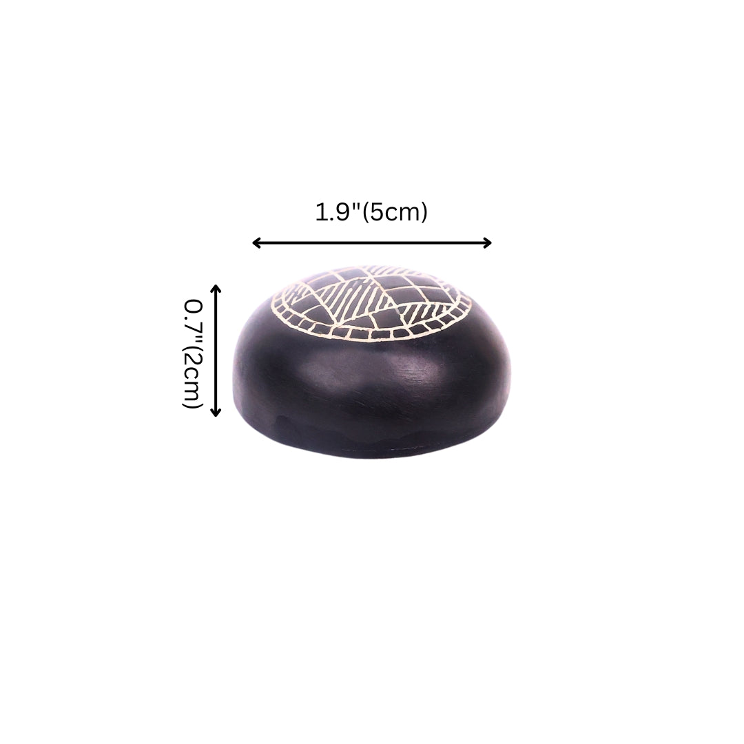 Black Paperweight - Bidri Art - Silver Inlay Work 