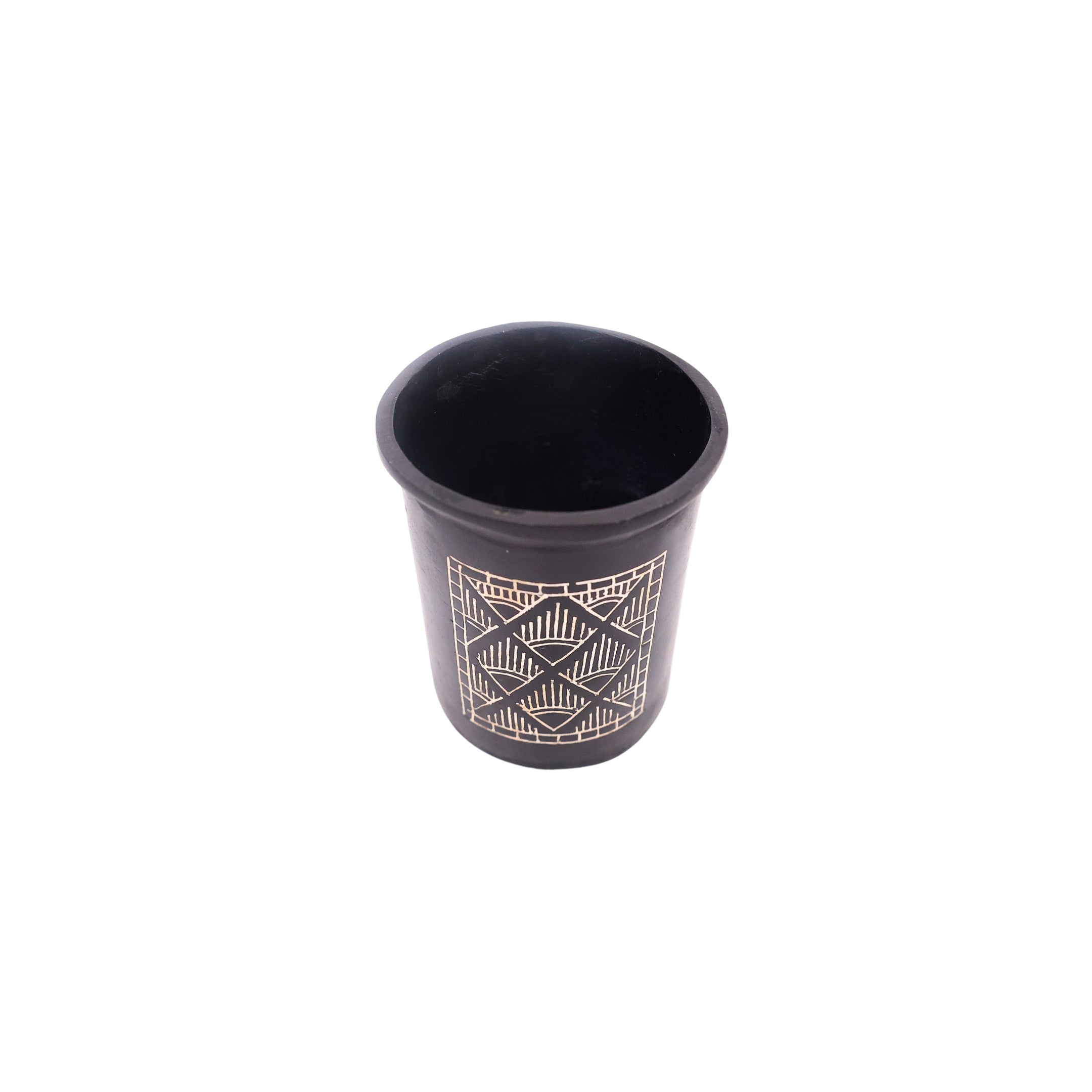 Black Pen Stand - Bidri Art - Silver Inlay Work