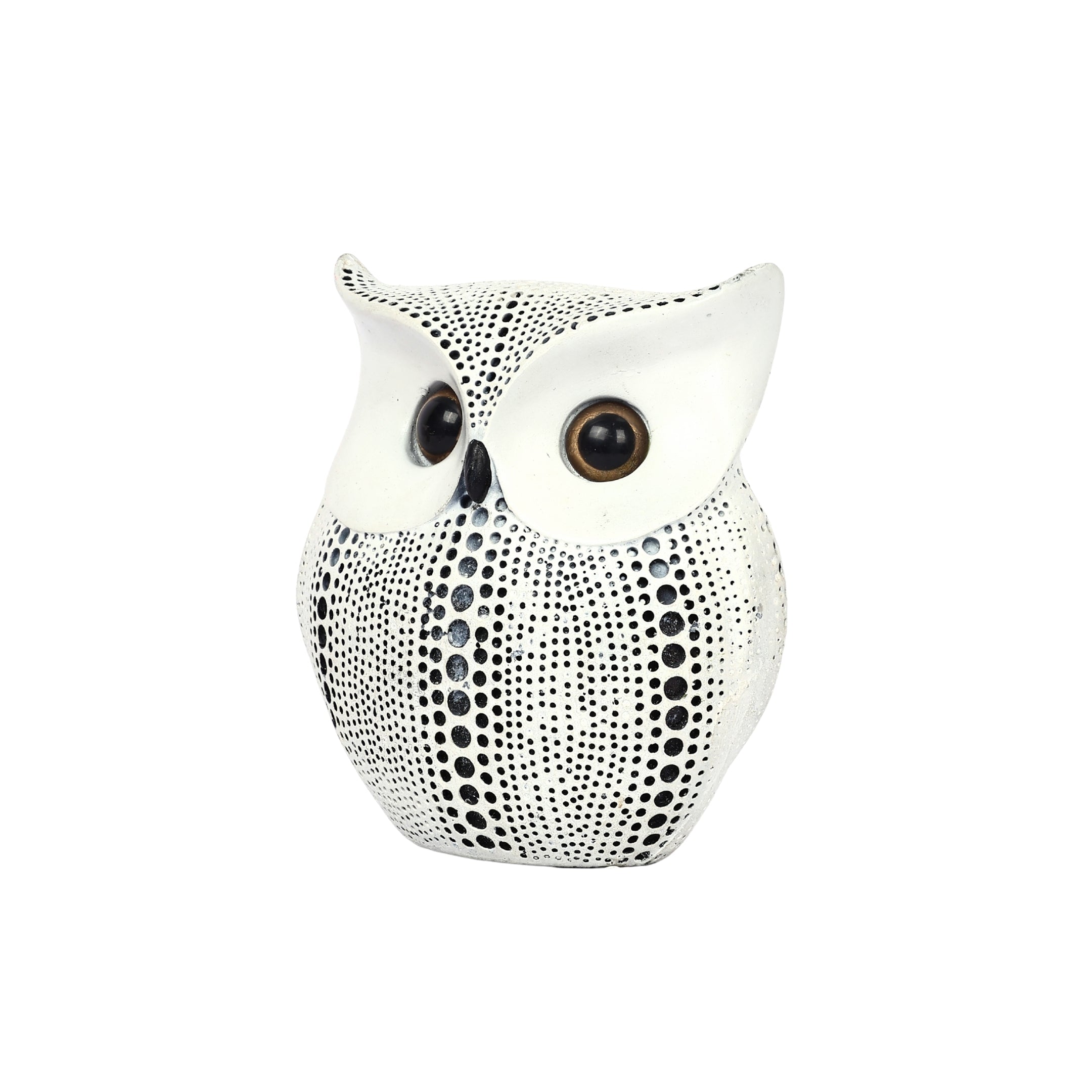 Black and Silver Owl Decorative Statue