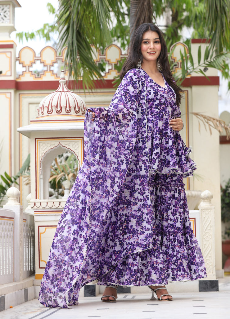 Women's Bloom Voliet Floral Angrakha Set