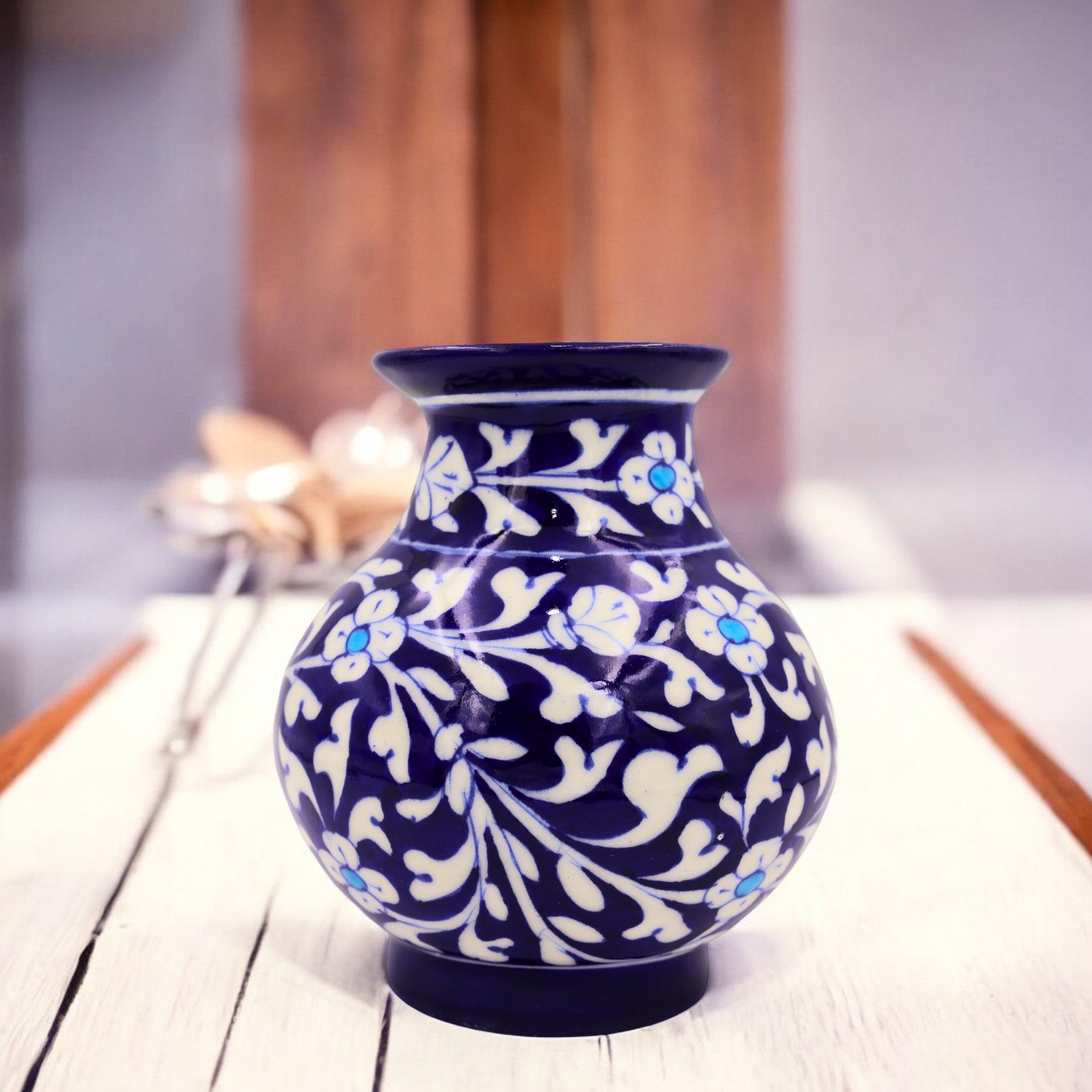 Blue Pottery Flower Vase