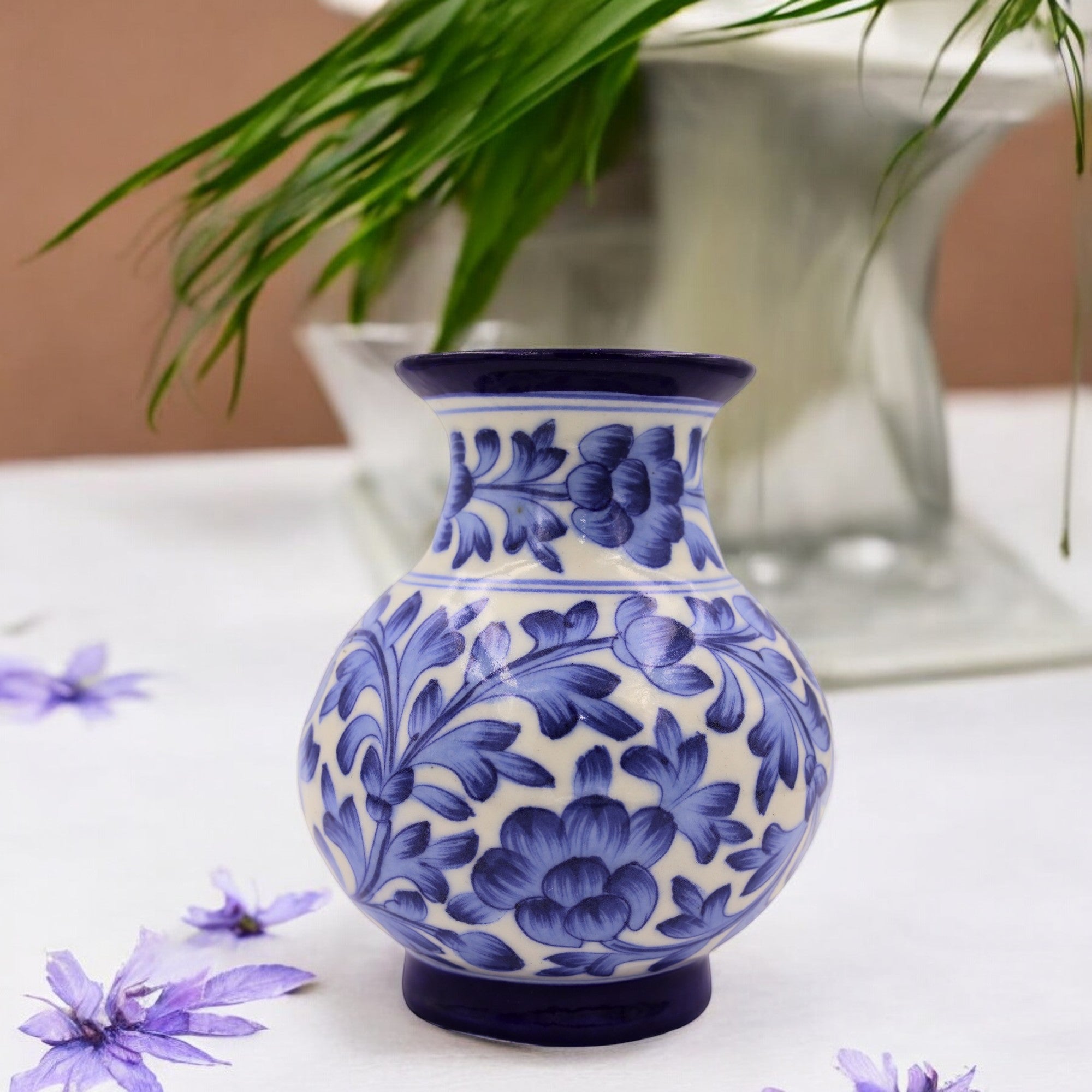 Blue Pottery Flower Vase