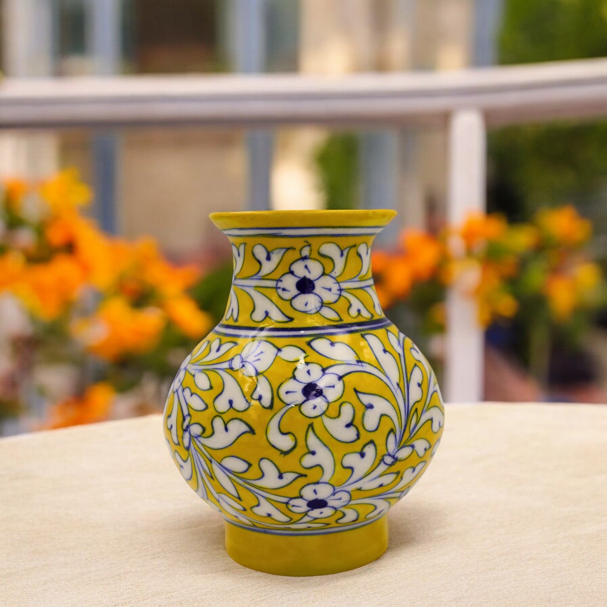 Blue Pottery Flower Vase