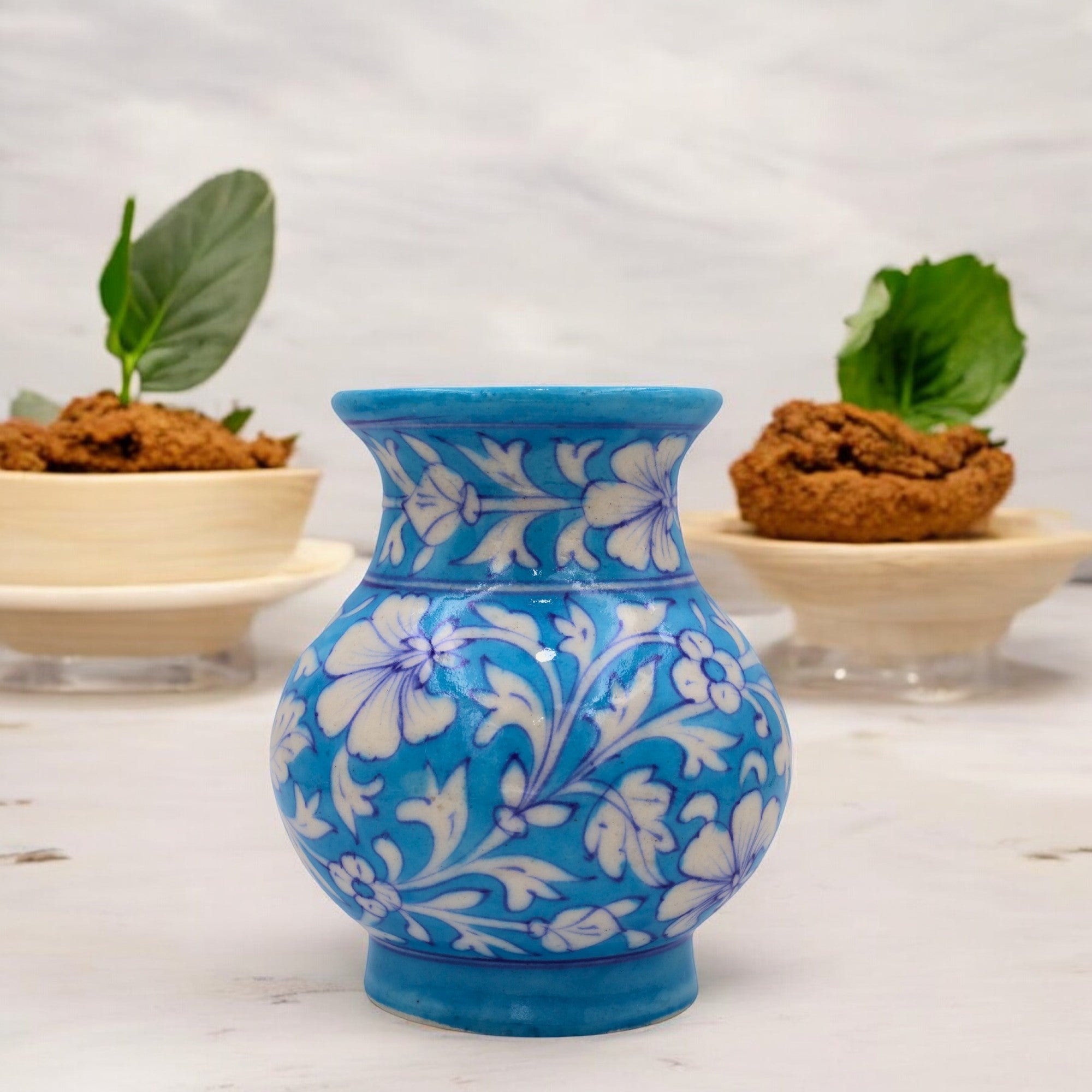 Blue Pottery Flower Vase