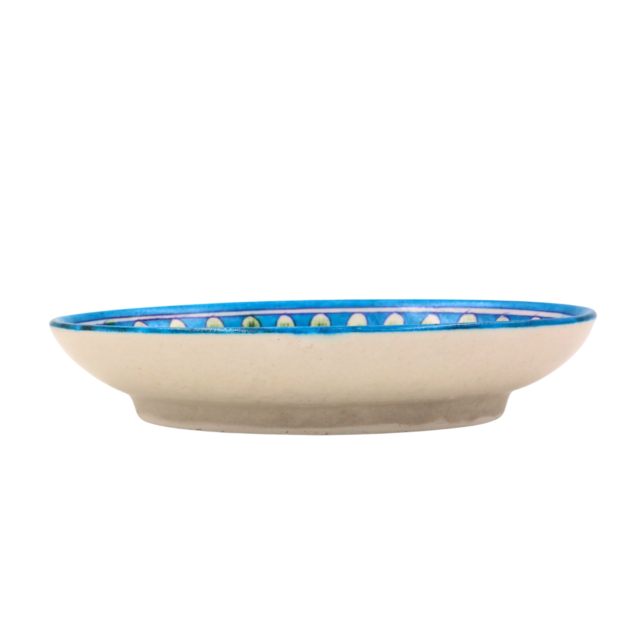 Blue Pottery Oval Plate