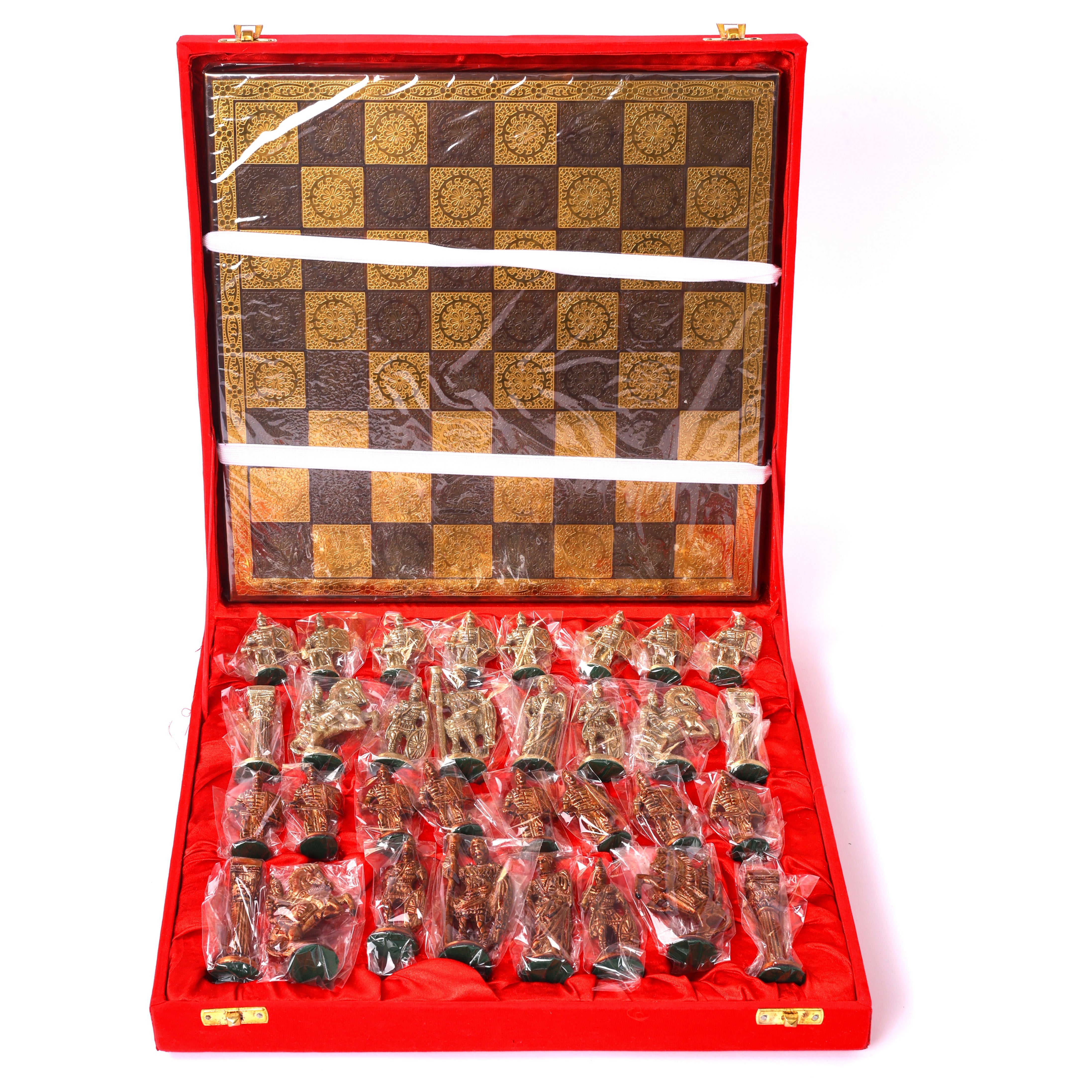 Brass Roman Figurine Chess Set for Gifting