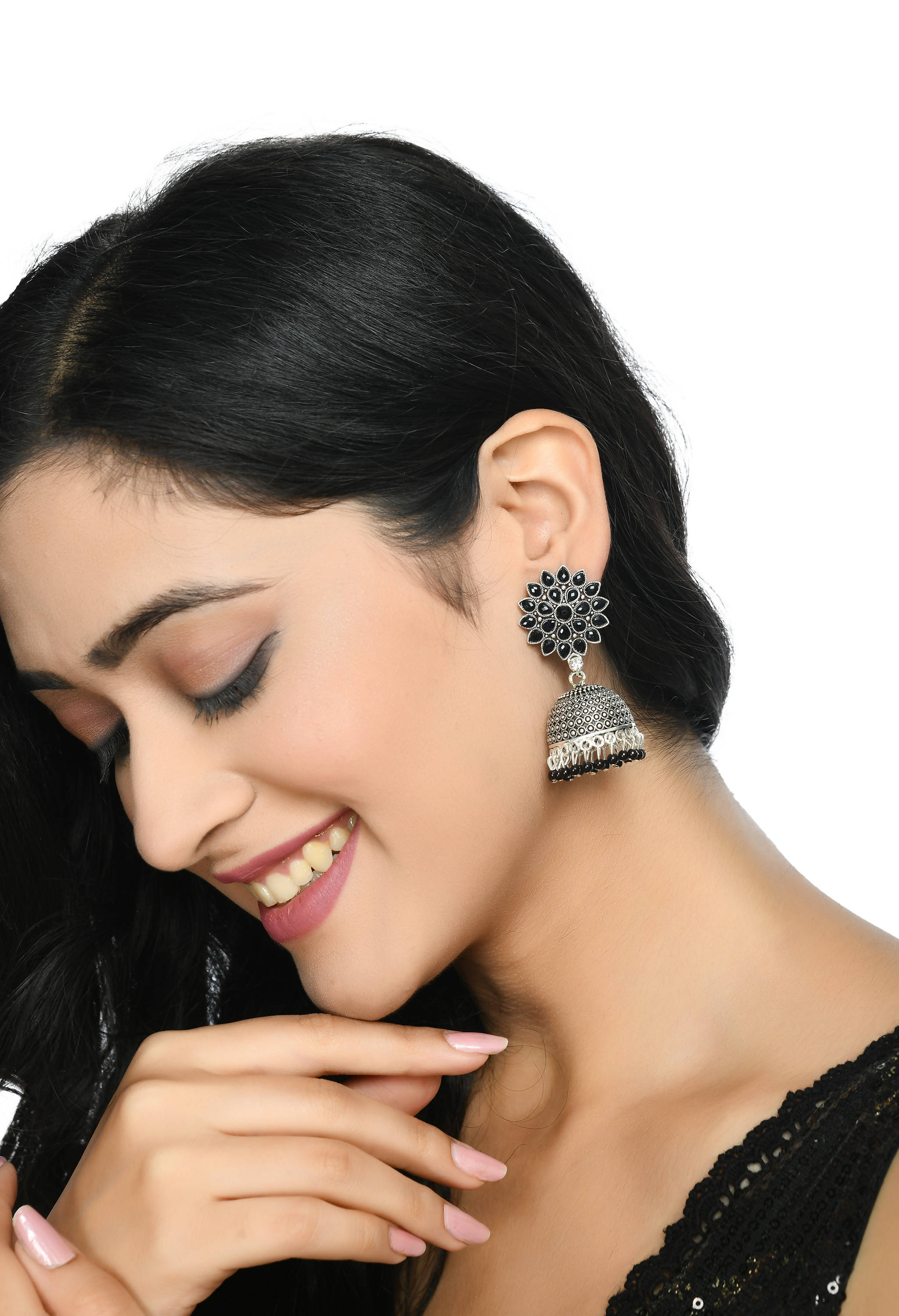 Trendia Silver-Plated Kundan with Pearls Jh