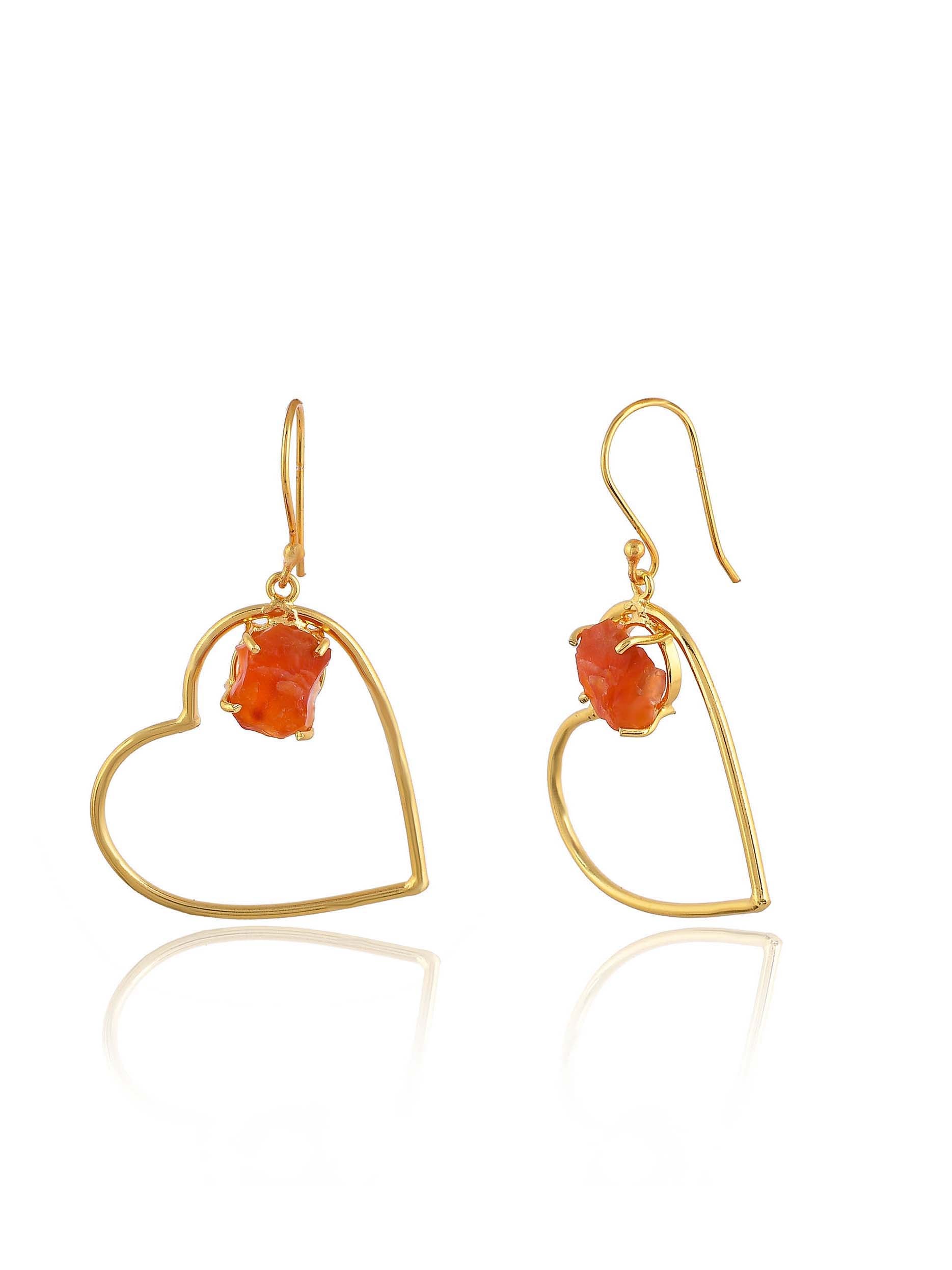 Women's Stone-In-Heart Shaped Earrings