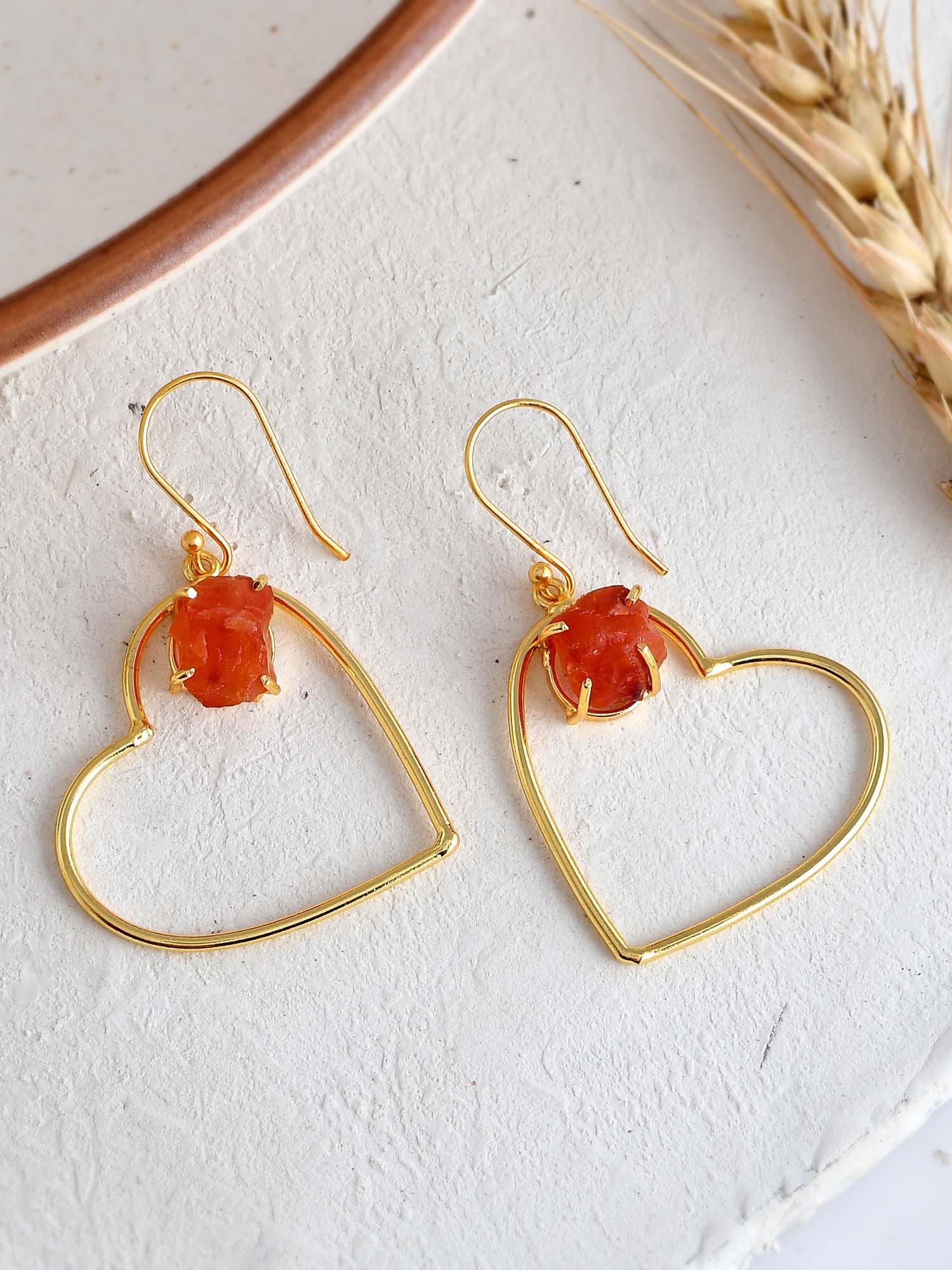 Women's Stone-In-Heart Shaped Earrings