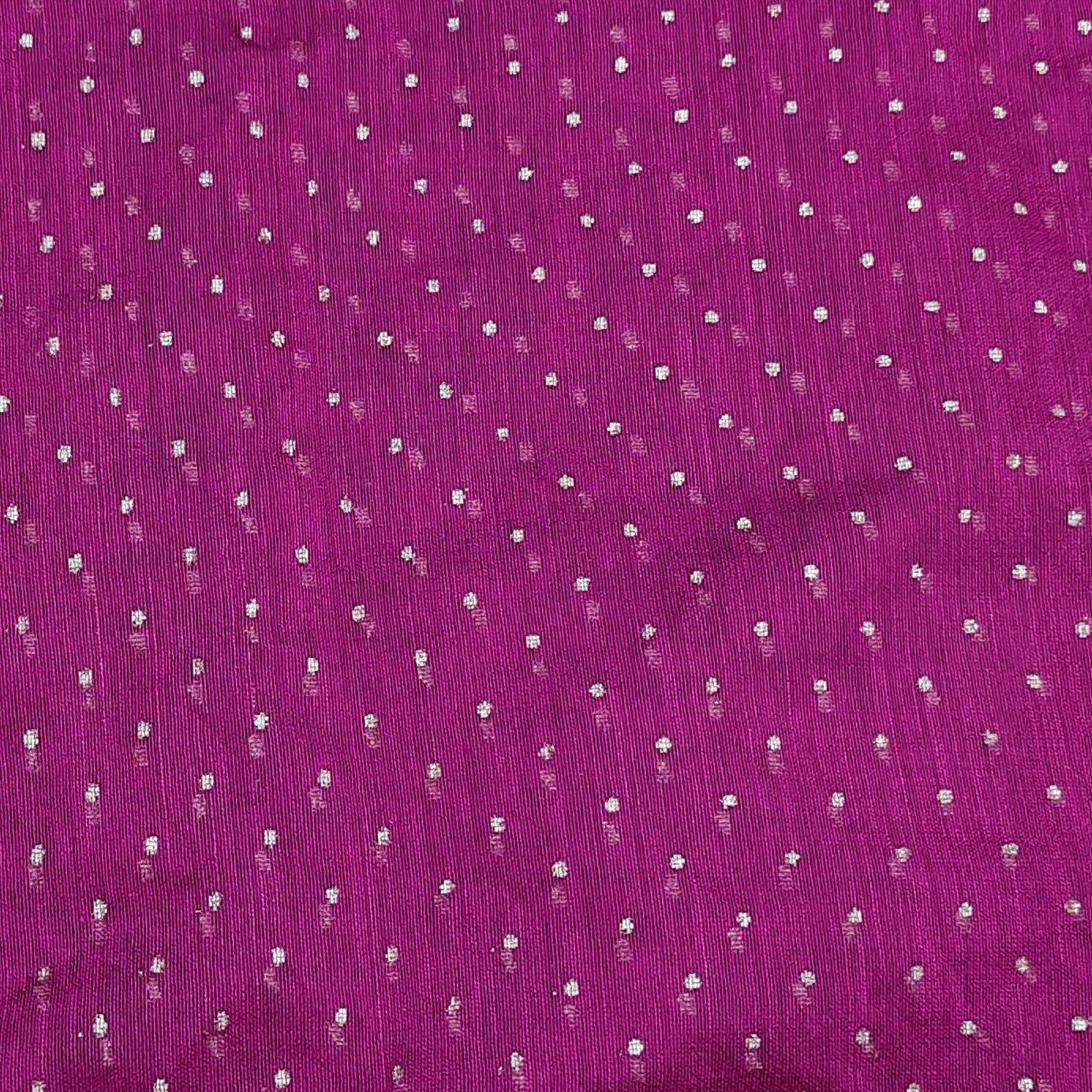 Women's Purple Self Woven Gold Zari Polka Dots Cotton Silk Dupatta With Tassles - NIMIDHYA