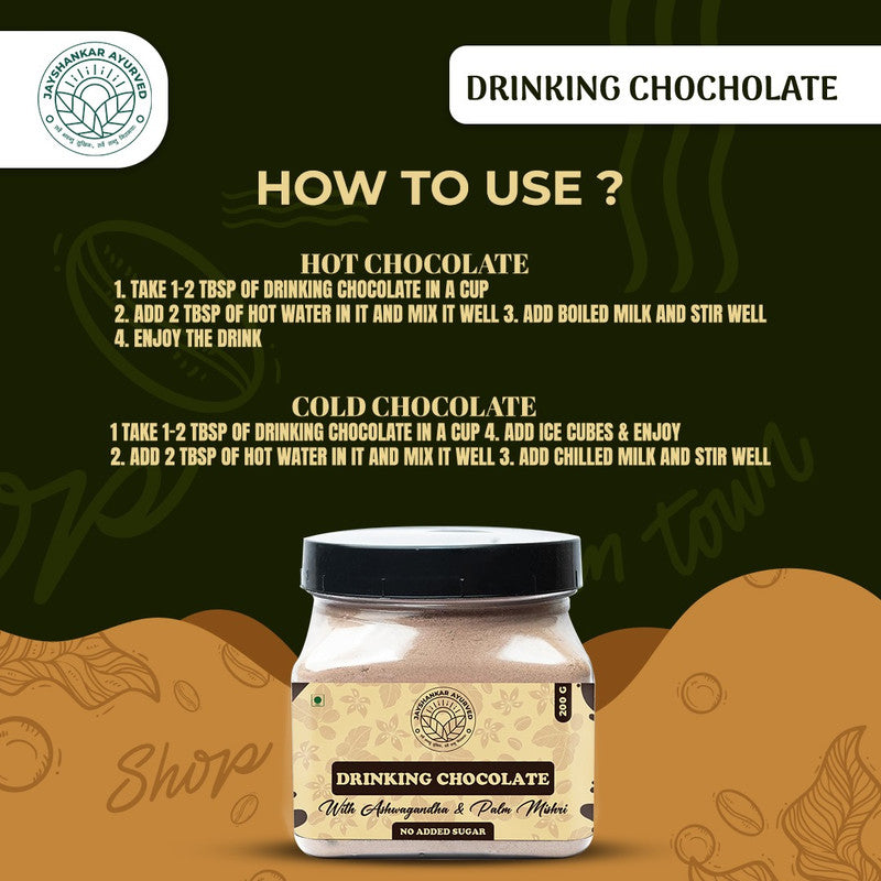 Ashwagandha Hot And Cold Chocolate Powder Blend With Palm Mishri(200Gm)