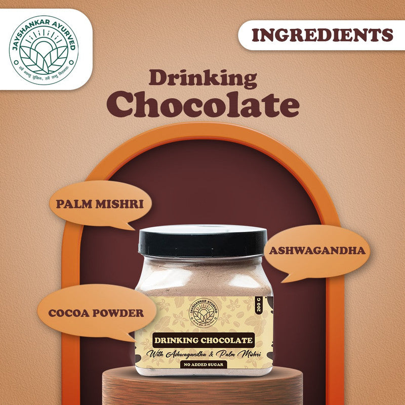 Ashwagandha Hot And Cold Chocolate Powder Blend With Palm Mishri(200Gm) - Jayshankar Ayurved