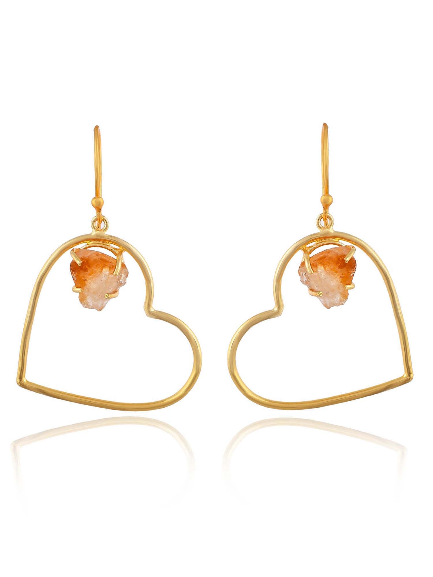 Women's Stone-In-Heart Shaped Earrings
