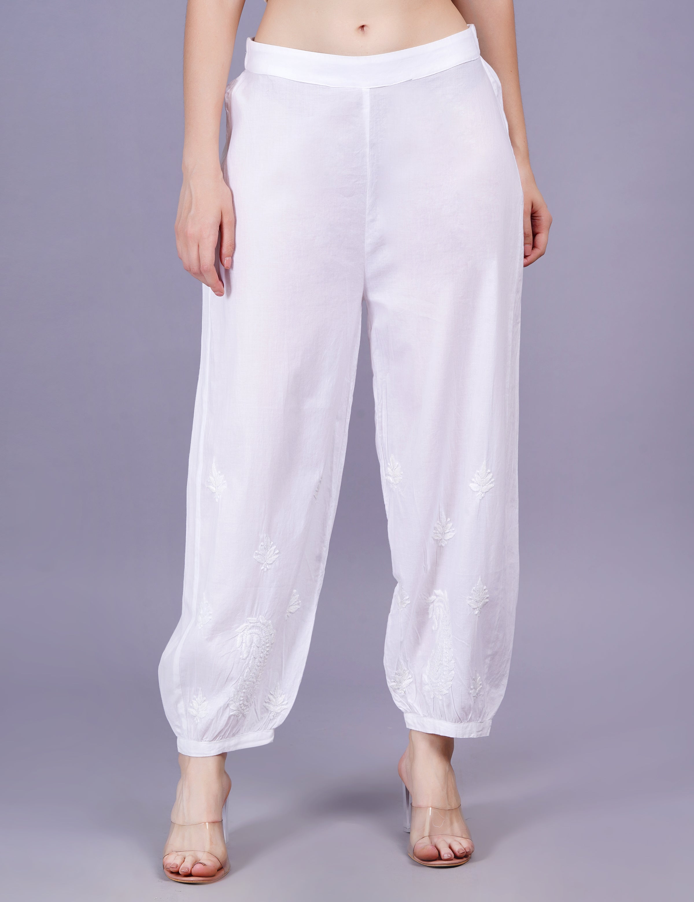 Women's Afgani Style Cotton Chikankari Plazzo