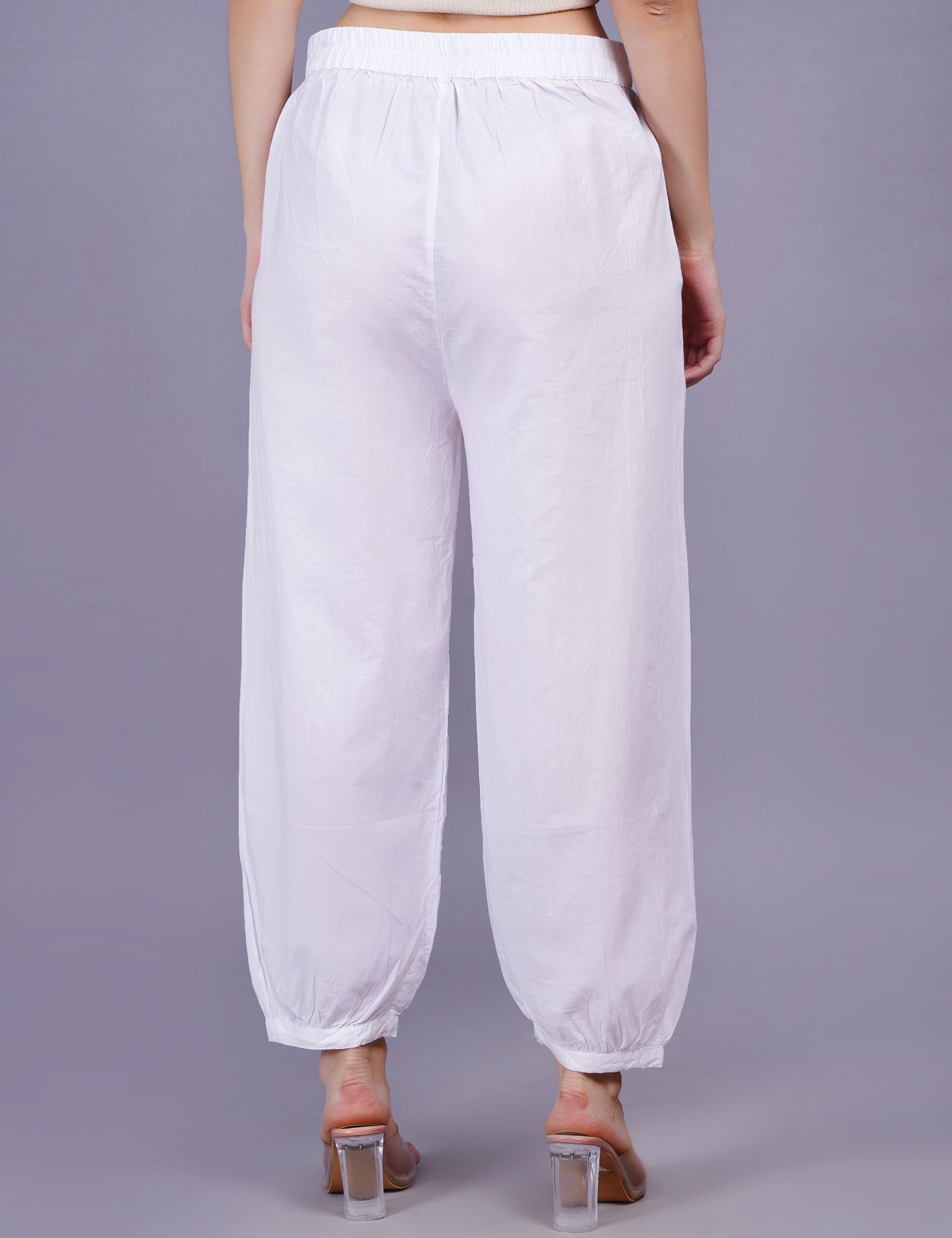 Women's Afgani Style Cotton Chikankari Plazzo