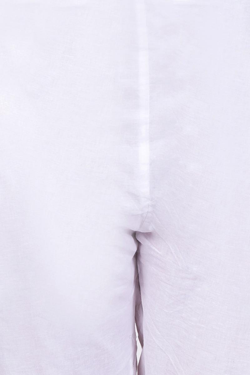 Women's White Chikankari Straight Bottom