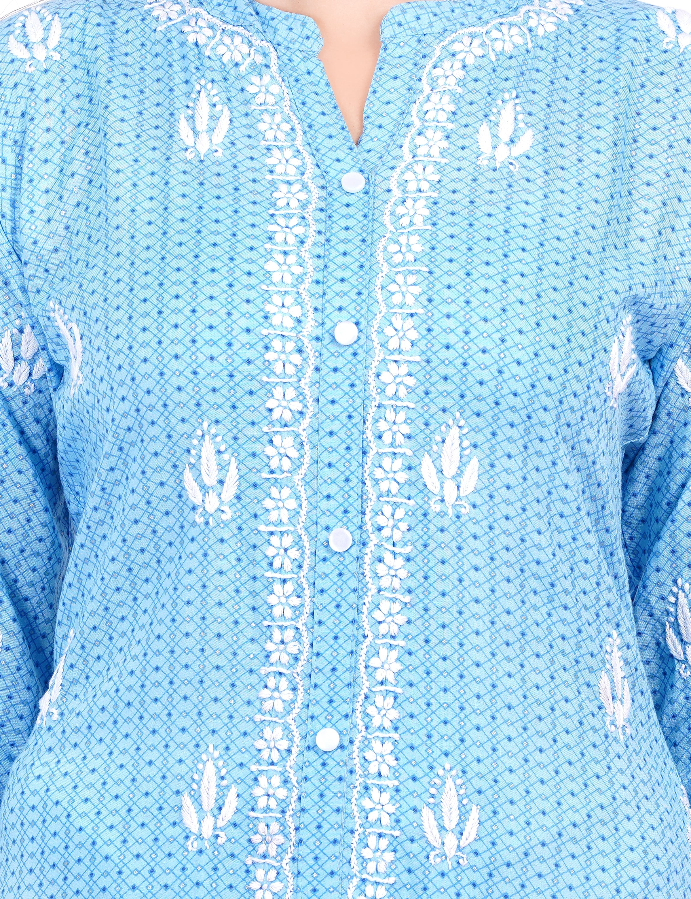 Women's Rayon Foil Printed Chikankari Co-Ord Set