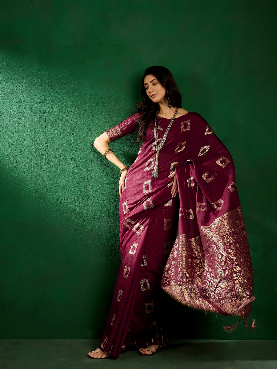 Women's Party Wear Cotton Saree With Un Stitched Blouse - Dwija Fashio ...