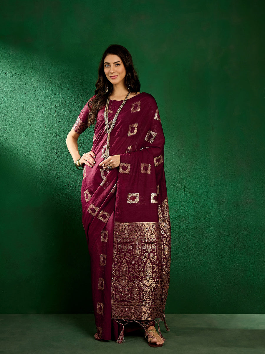 Women's Party Wear Cotton Saree With Un Stitched Blouse - Dwija Fashio ...