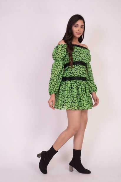 Women's Green Skater Dress