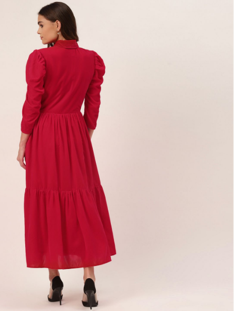 Women's Pink Velvet Shirt Dress