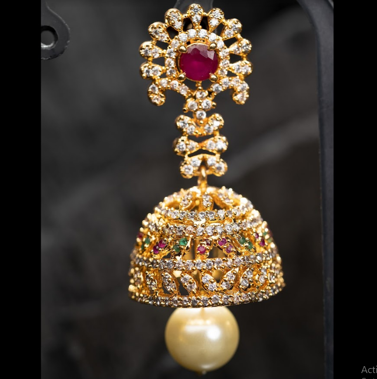 Women's Gold Plated Contemporary Butalu Jumki Earrings