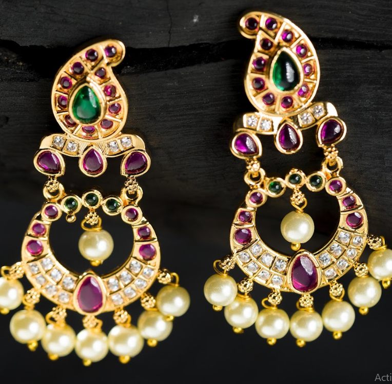 Women's Gold Plated Contemporary Chandbali Jumki