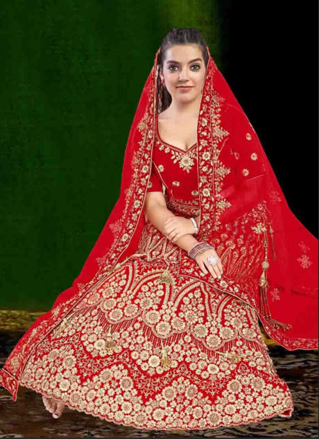 Women's Red Georgette Party Wear Readymade Lehenga Choli With Dupatta  (stitched 40 size, Alt 38 to 44 size)