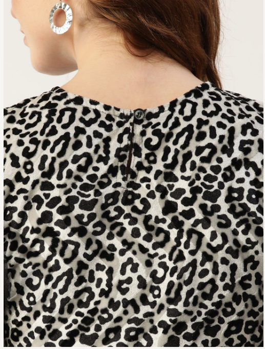 Women's Animal Printed Velvet Top