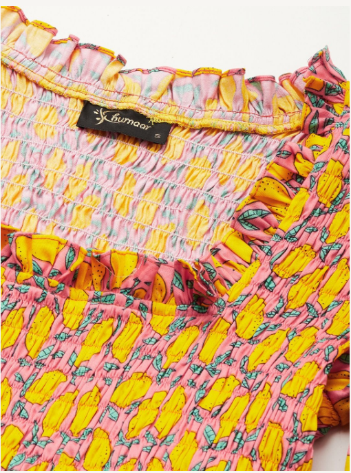 Women's Lemon Printed Smoking Top