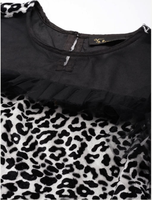 Women's Animal Printed Velvet Top