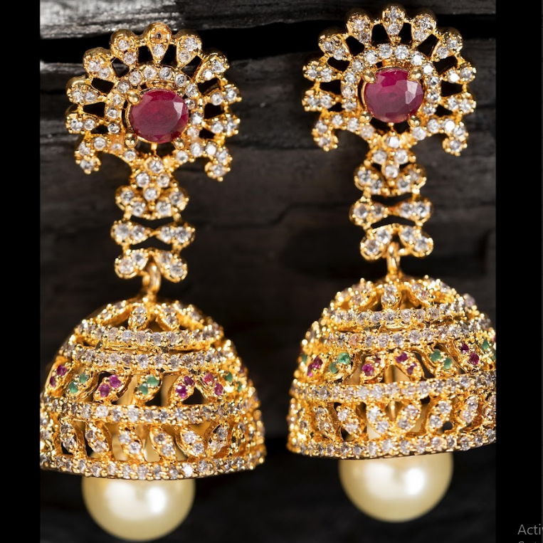 Women's Gold Plated Contemporary Butalu Jumki Earrings