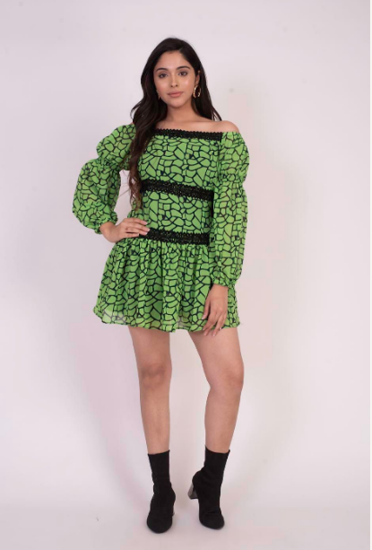 Women's Green Skater Dress
