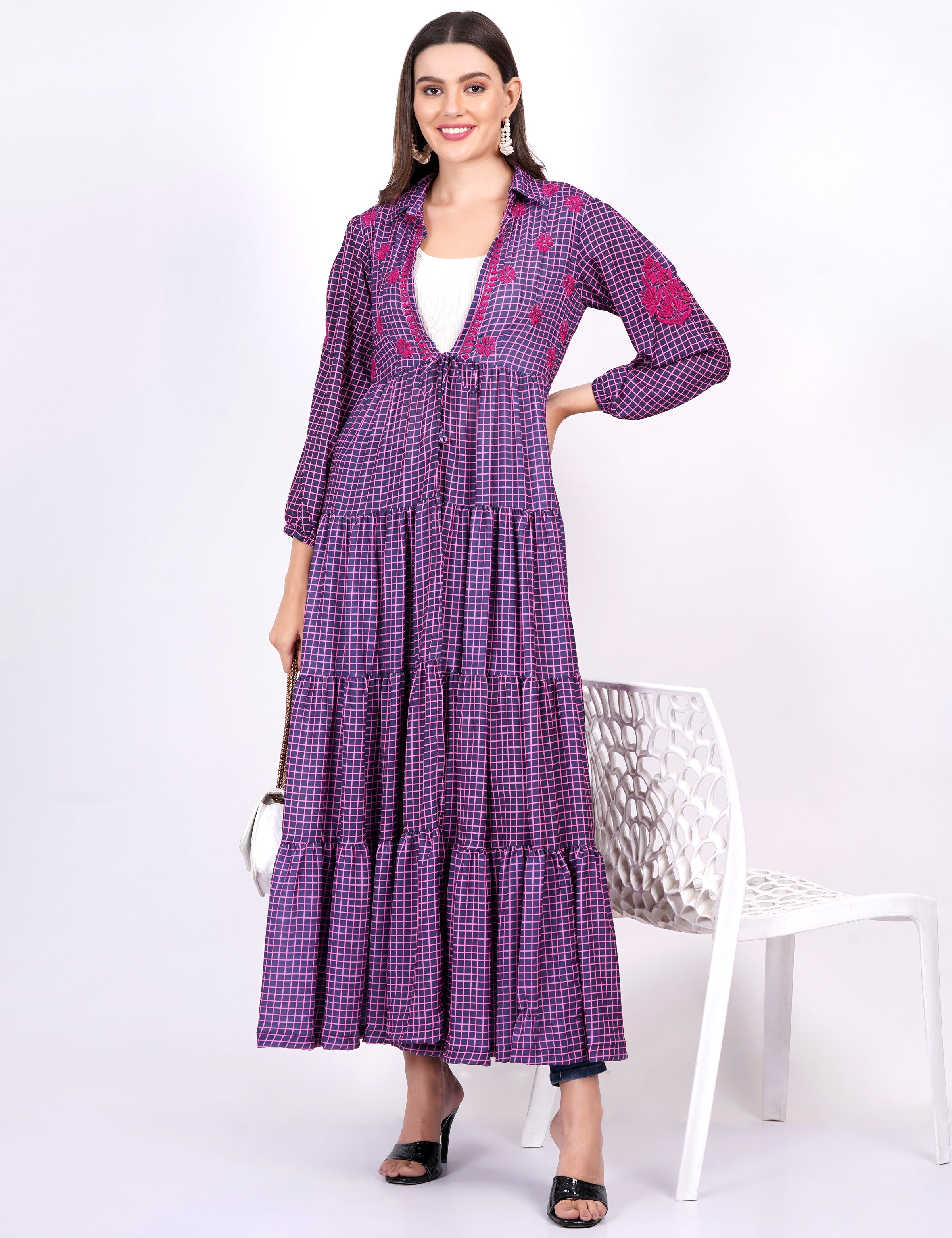 Women's Double Georgette Chikankari Shrug