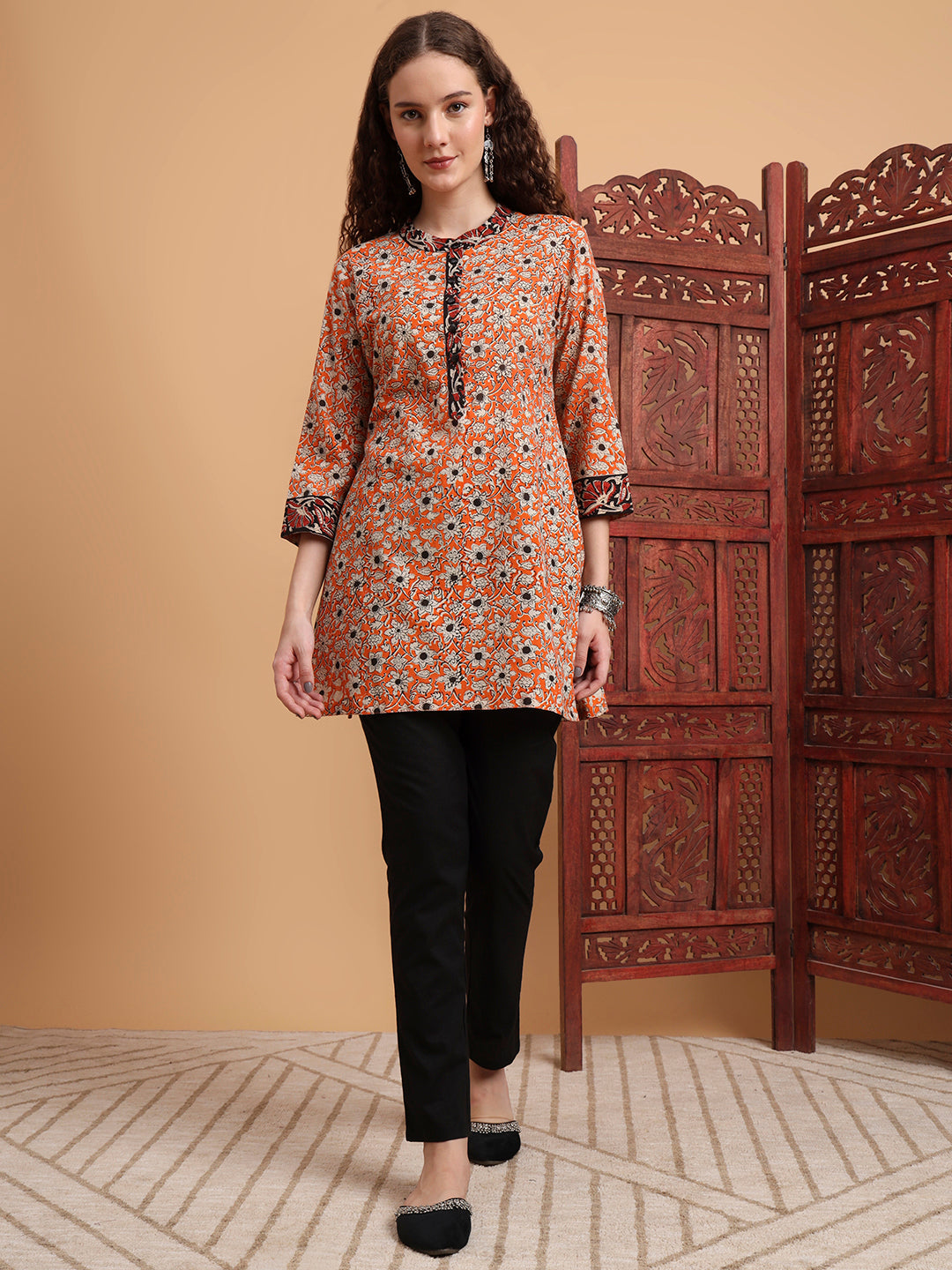 Women's Hand Block Bagru Print Kurti