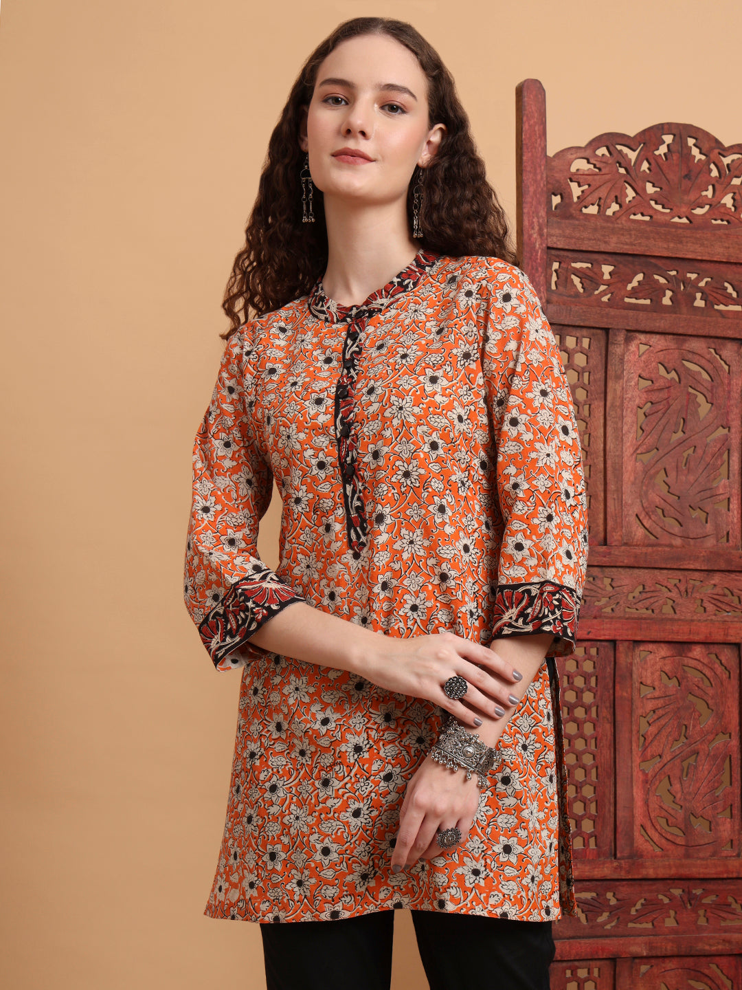 Women's Hand Block Bagru Print Kurti