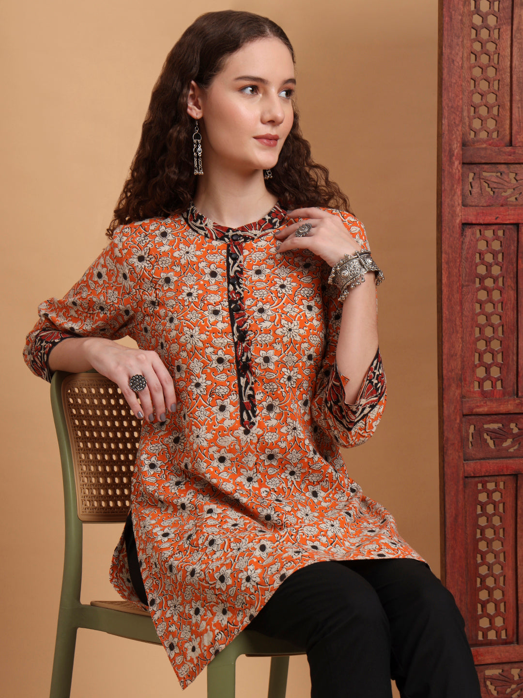 Women's Hand Block Bagru Print Kurti