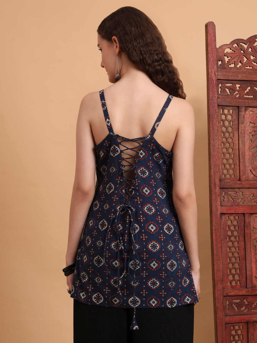 Women's Hand Block Ajrak Print Kurti