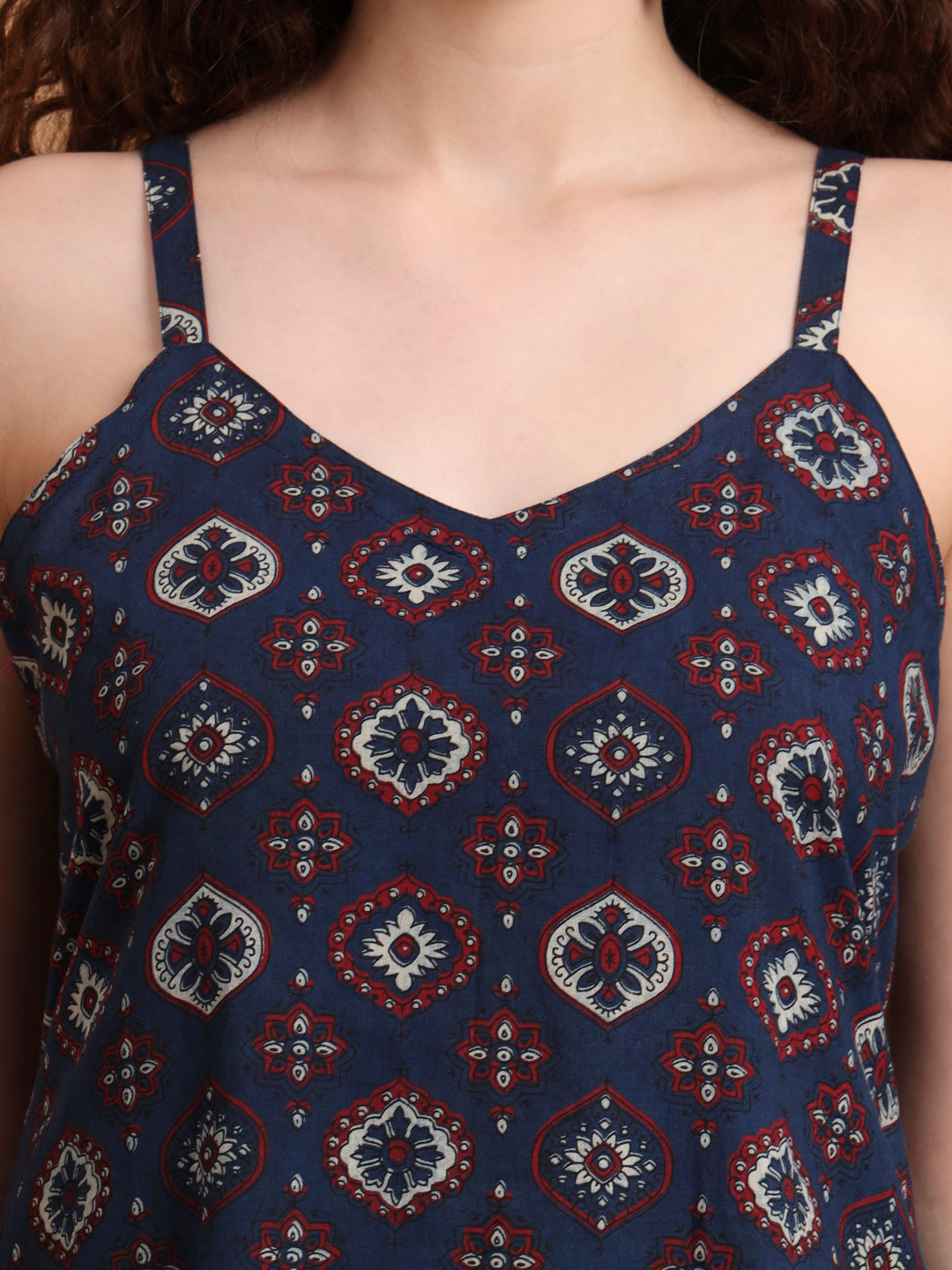 Women's Hand Block Ajrak Print Kurti
