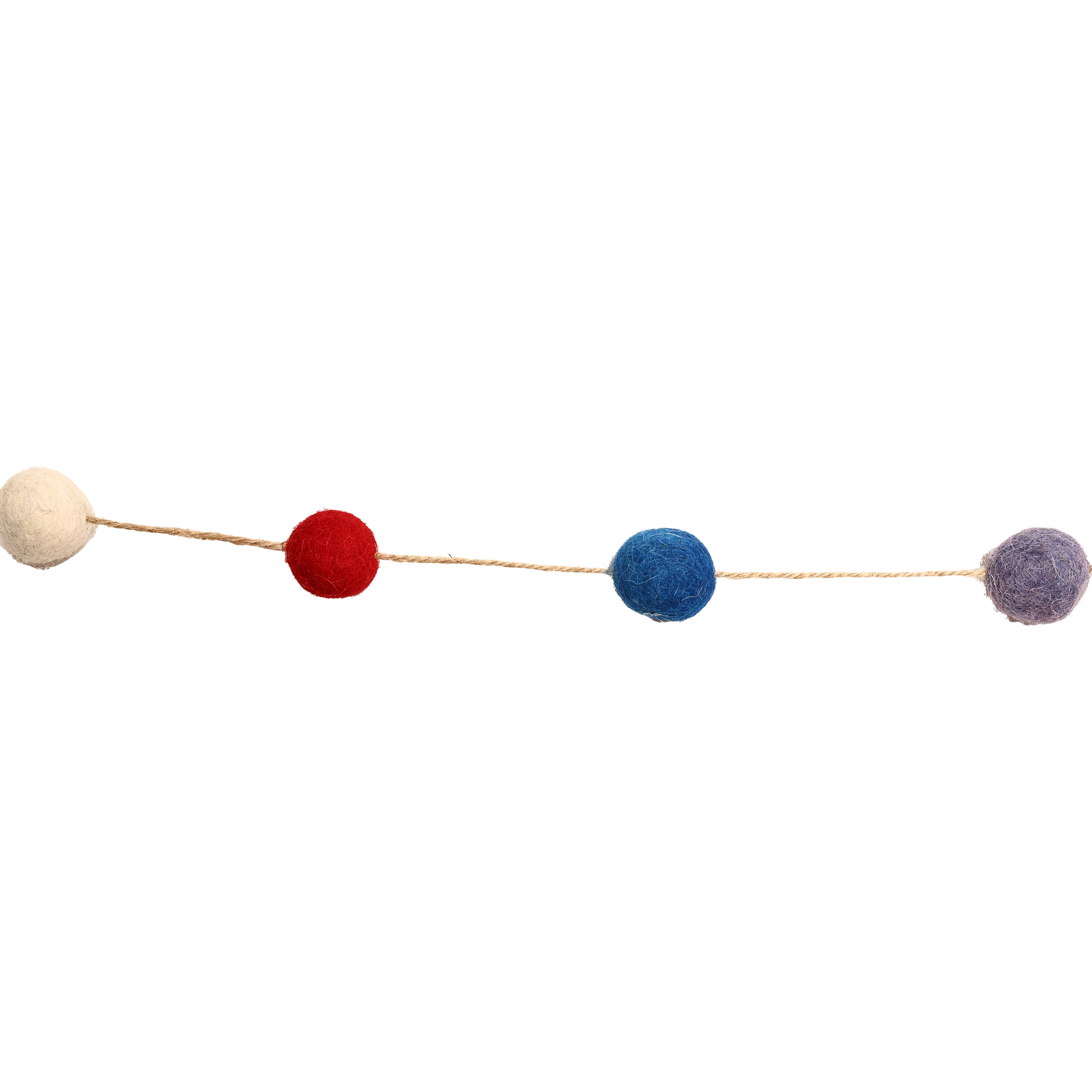 Christmas Décor Handmade Felt Pompom Garland—Multicolour