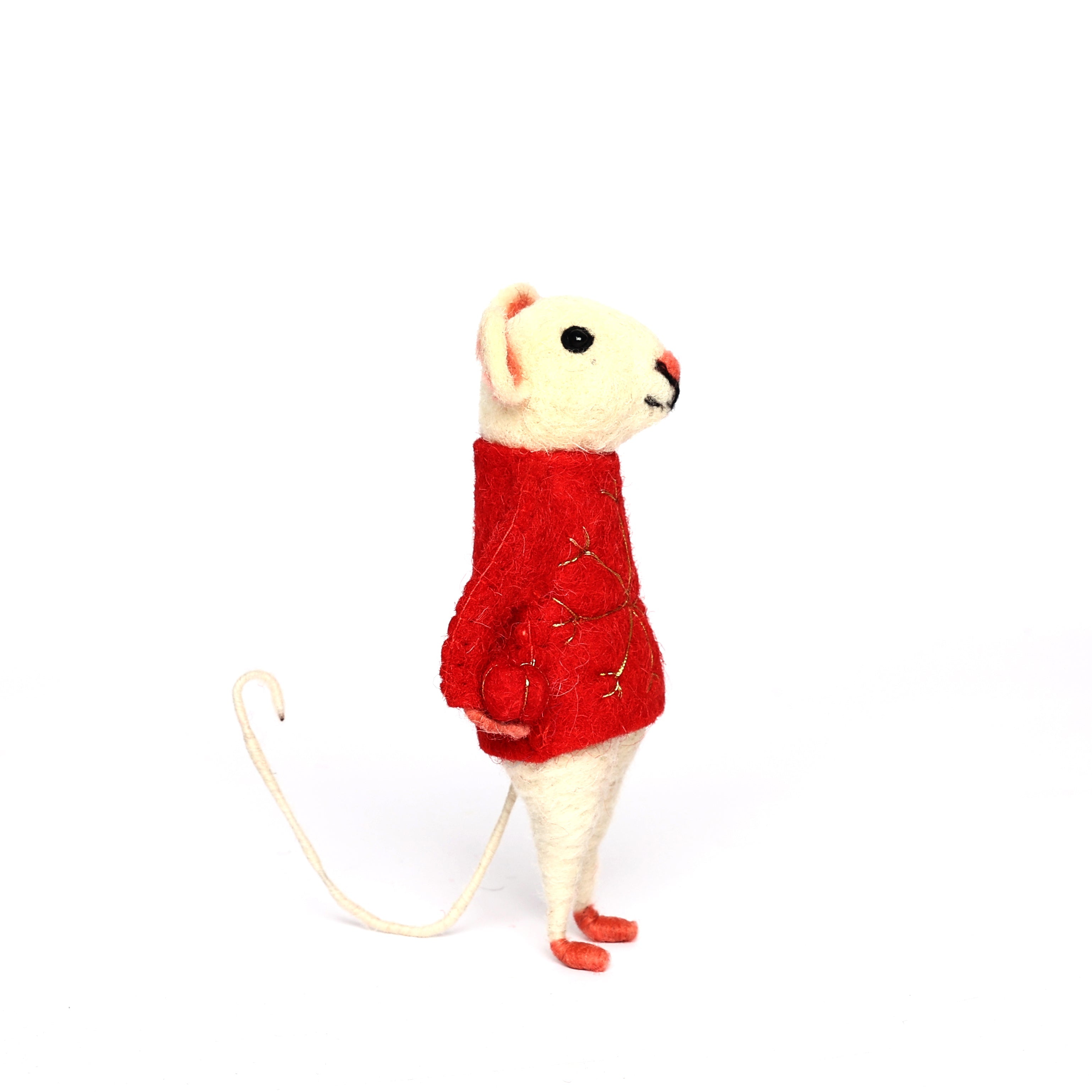 Christmas Décor Handmade Needled Felt Work Mouse Hanging