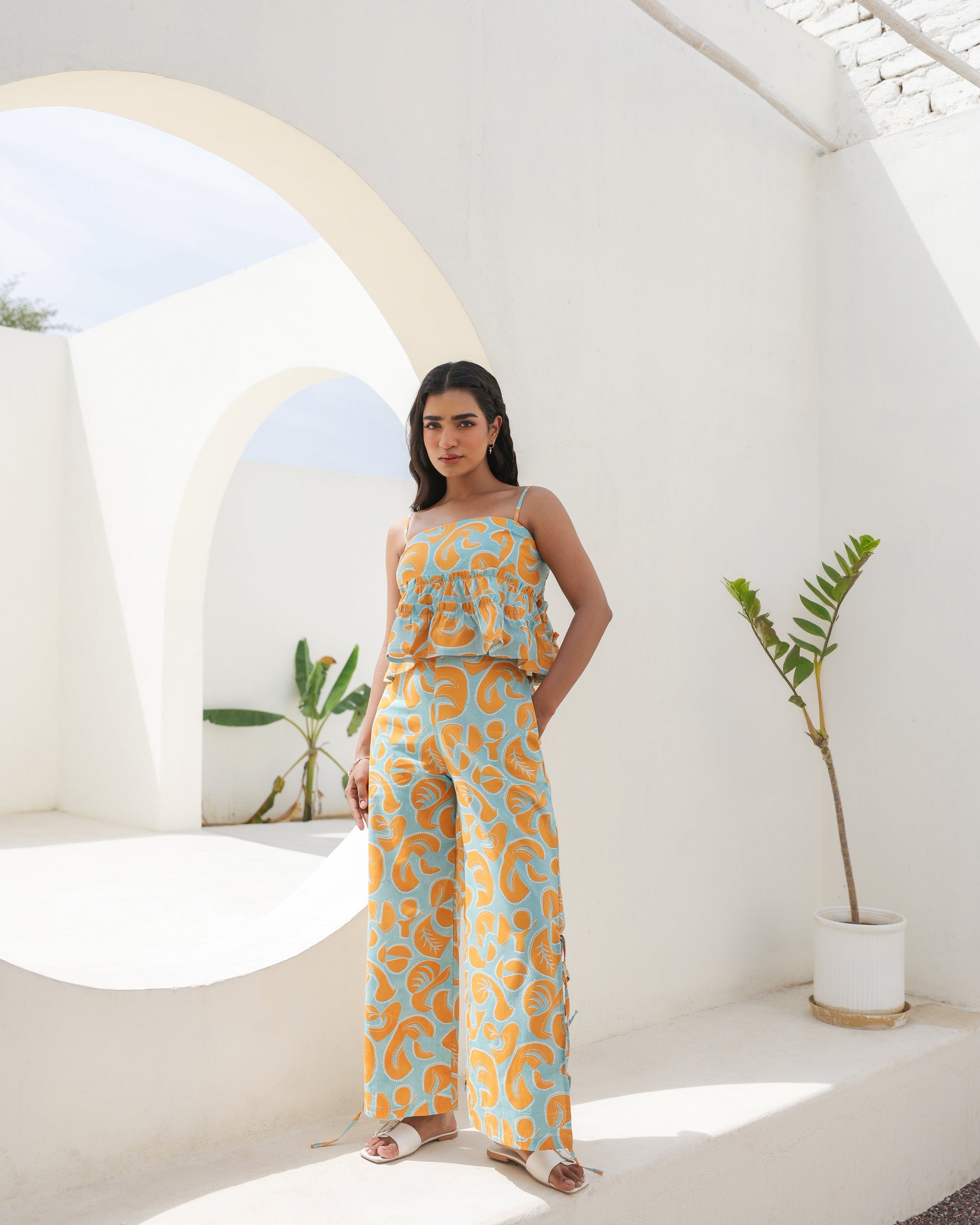 Women's Citrus Bloom Spaghetti Strap Co-Ord Set