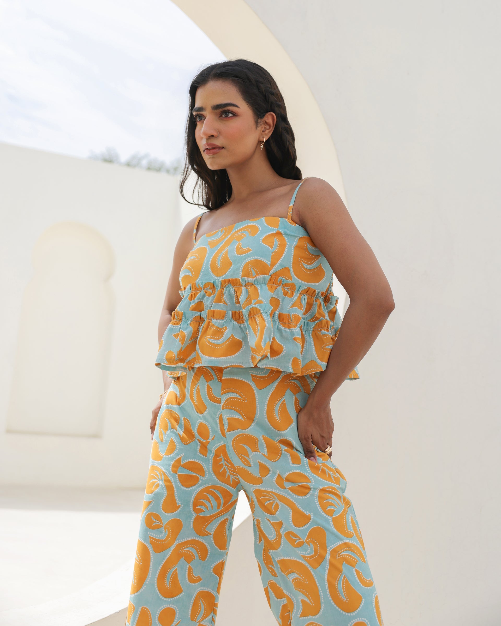 Women's Citrus Bloom Spaghetti Strap Co-Ord Set