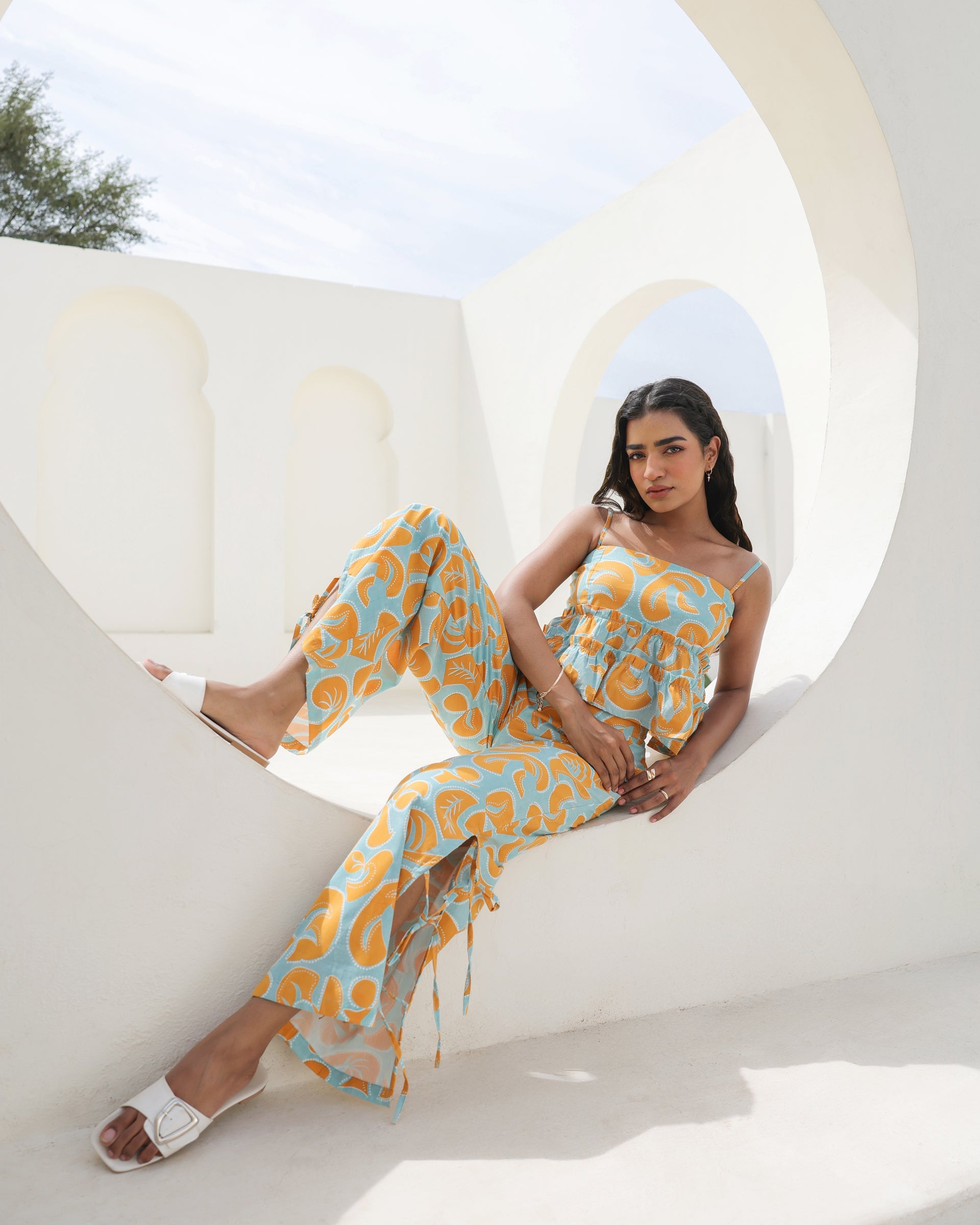 Women's Citrus Bloom Spaghetti Strap Co-Ord Set