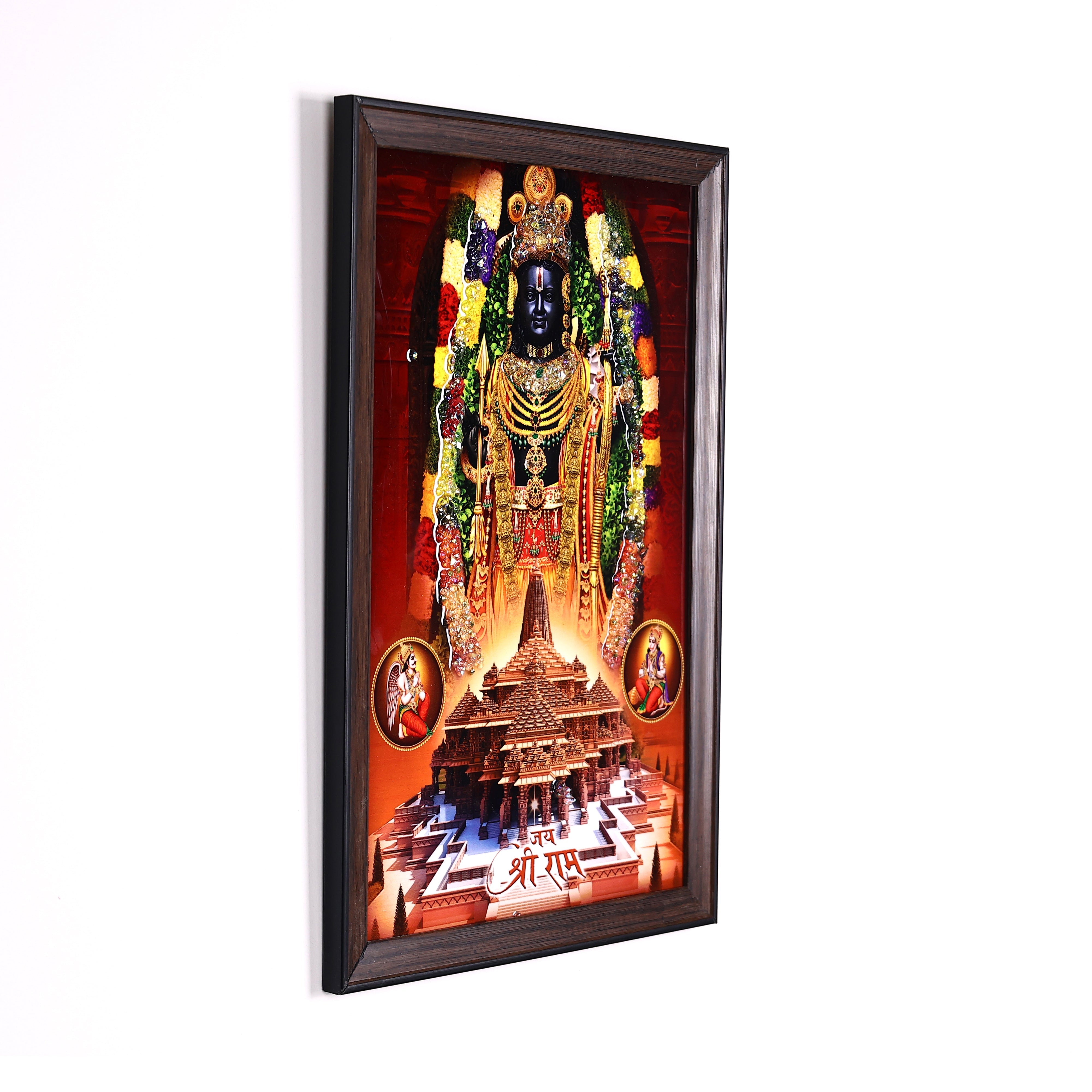 Crystal Embellished Lord Ram Resin Wall Painting