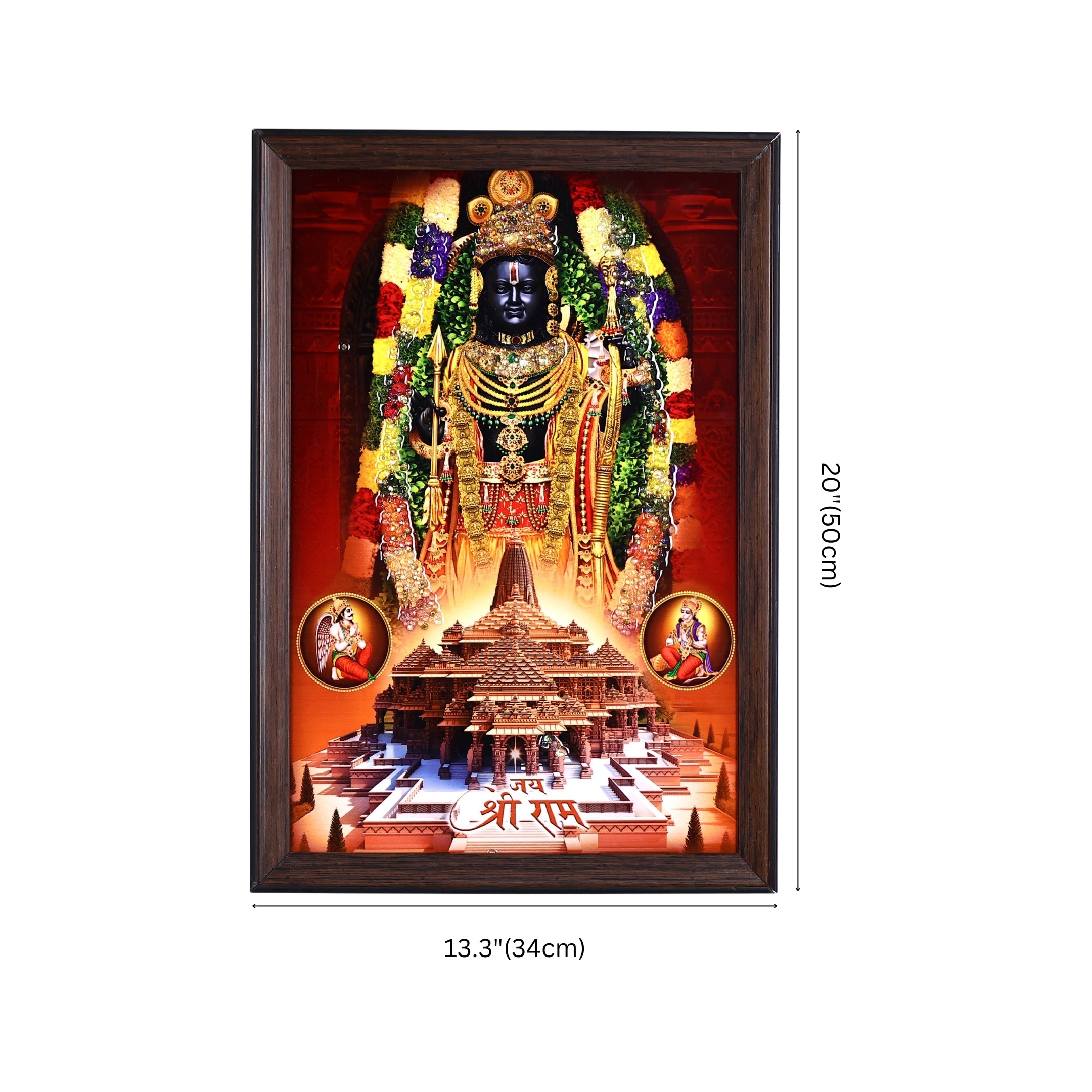 Crystal Embellished Lord Ram Resin Wall Painting