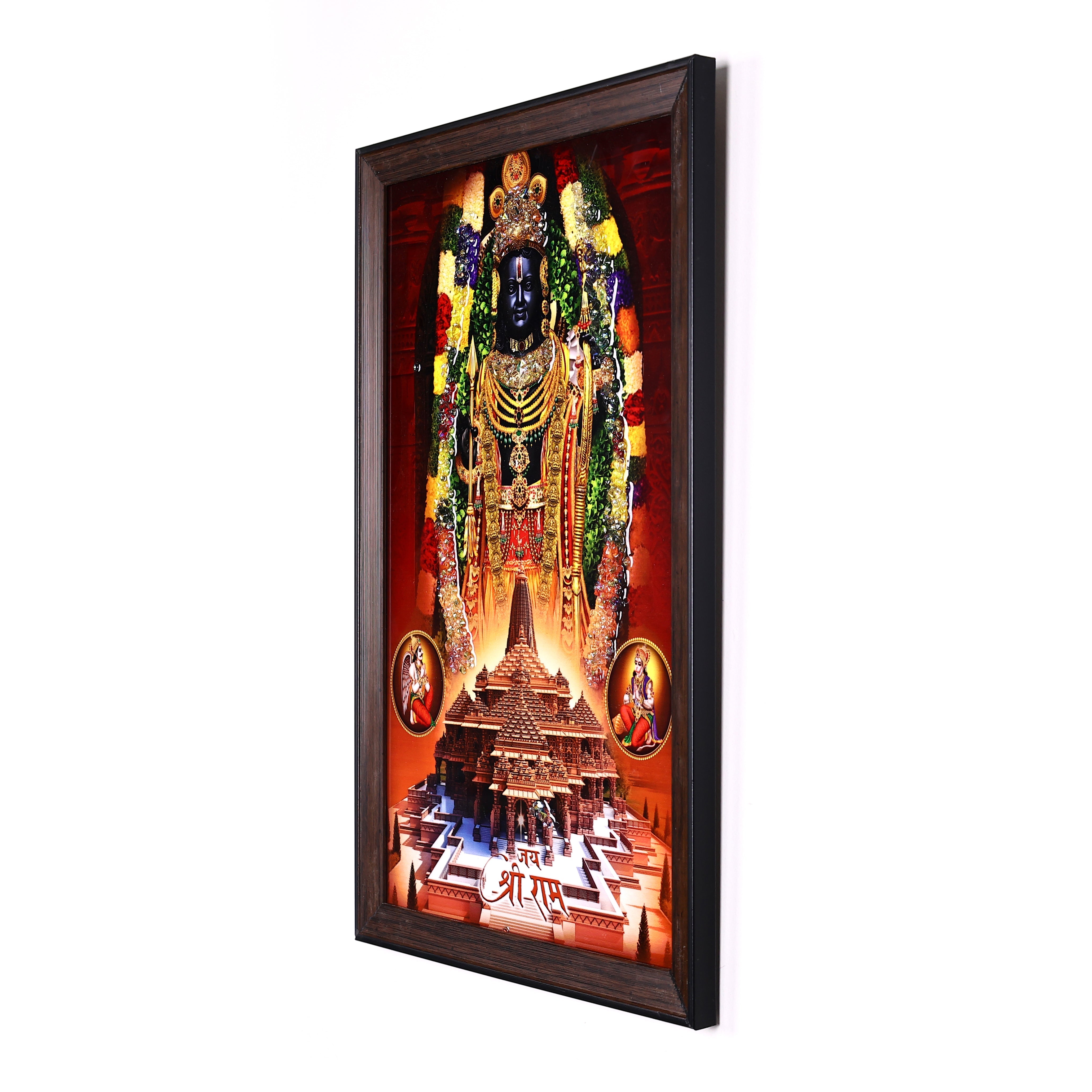 Crystal Embellished Lord Ram Resin Wall Painting