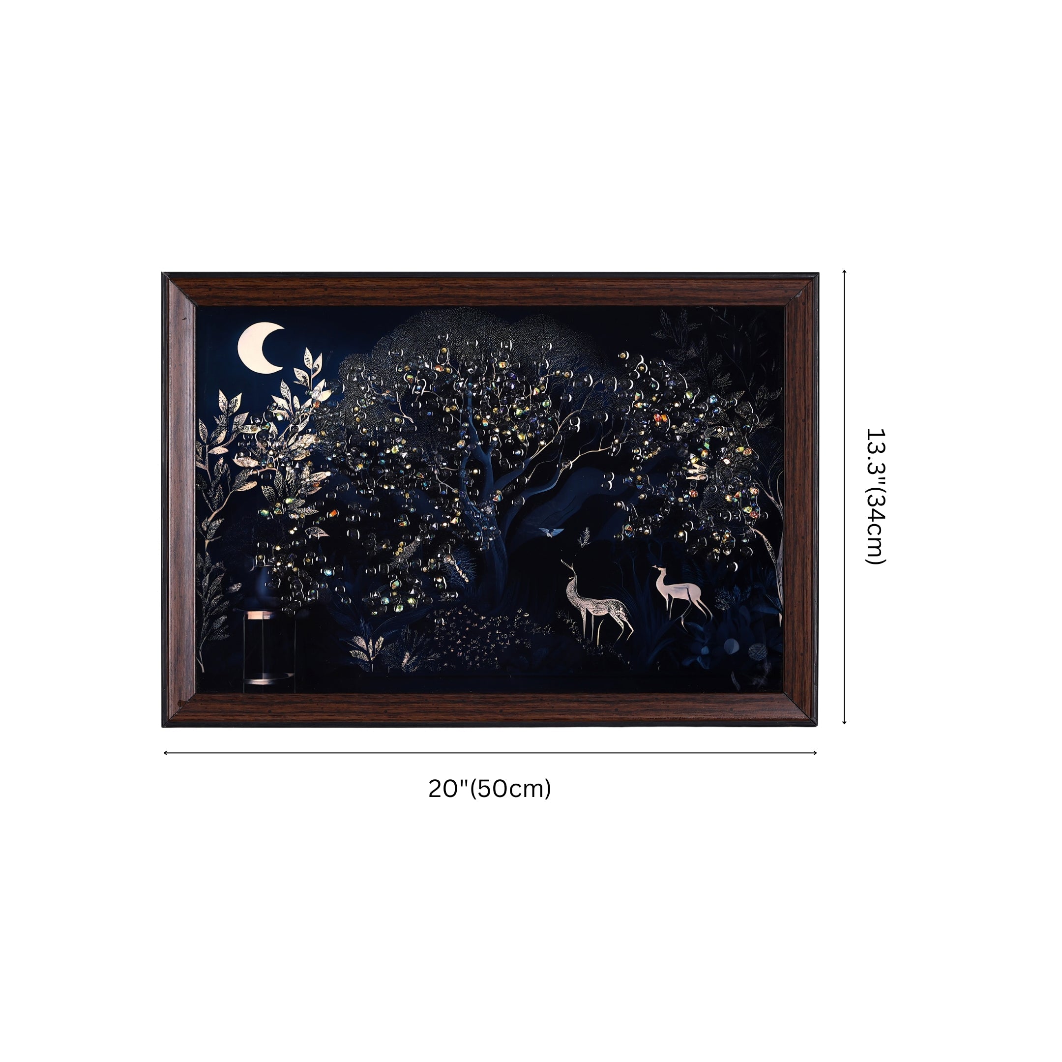 Crystal Embellished Serene Moonlit Forest Resin Wall Hanging